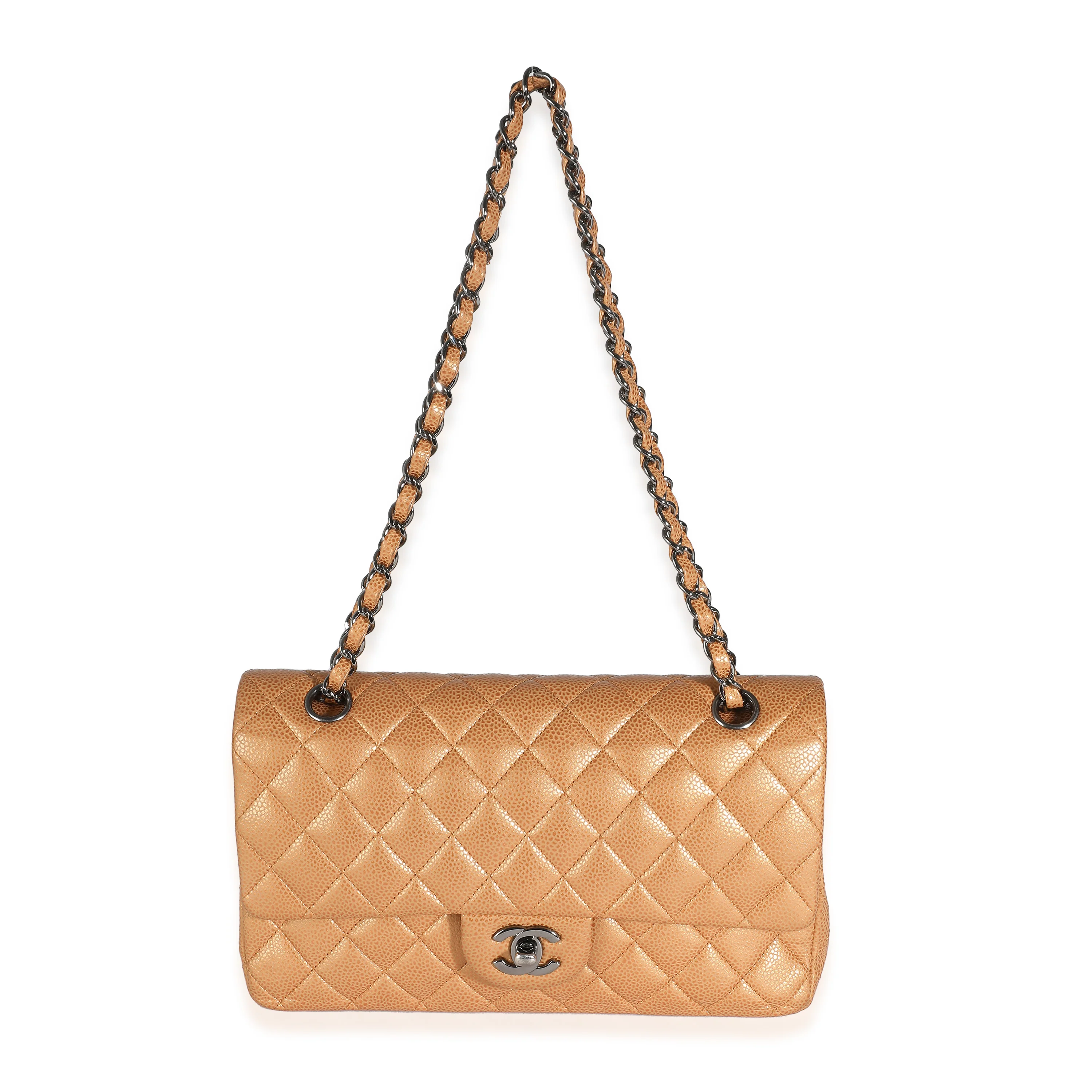 Bronze Gold Quilted Medium Classic Double Flap Bag - Image 7