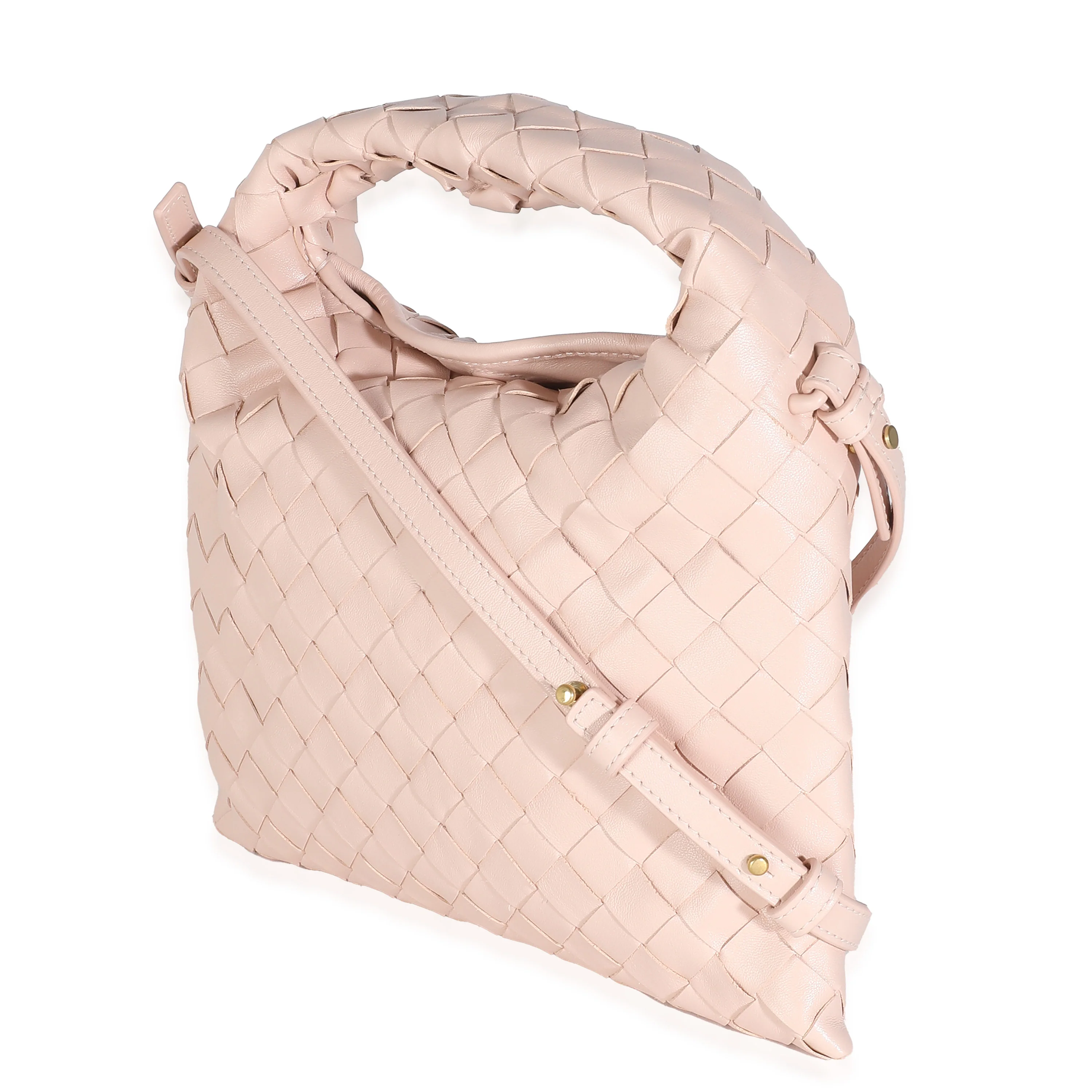 Bliss Washed Nappa Intrecciato Mini Hop Hobo - Image 2