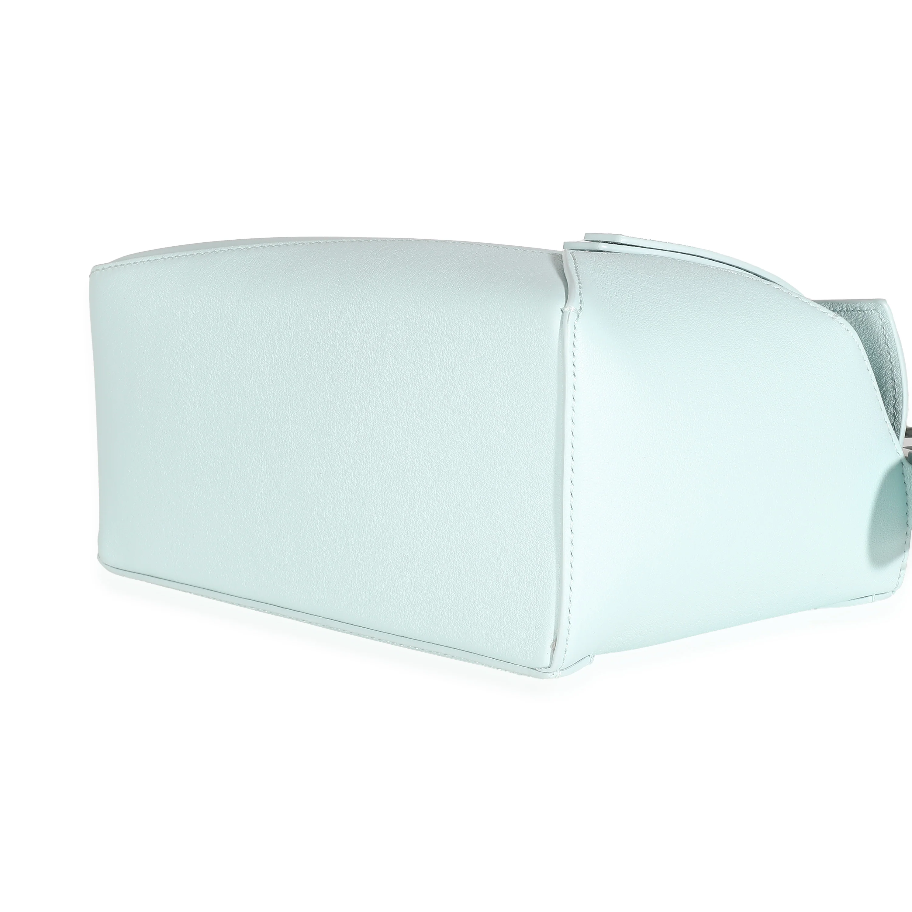 Light Blue Grained Calfskin Small Puzzle Edge Bag - Image 6