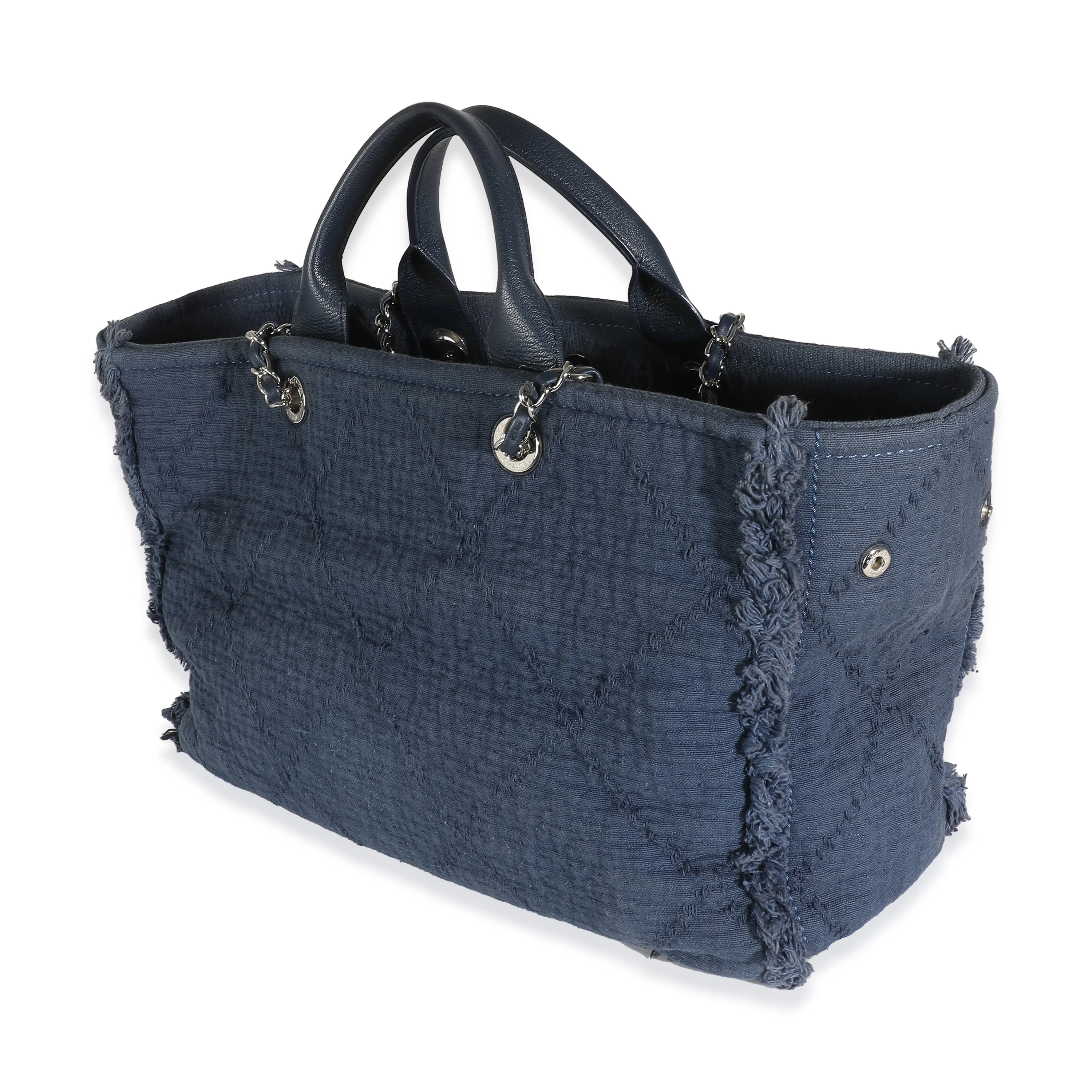 Navy Canvas Medium CC Double Face Tote - Image 2
