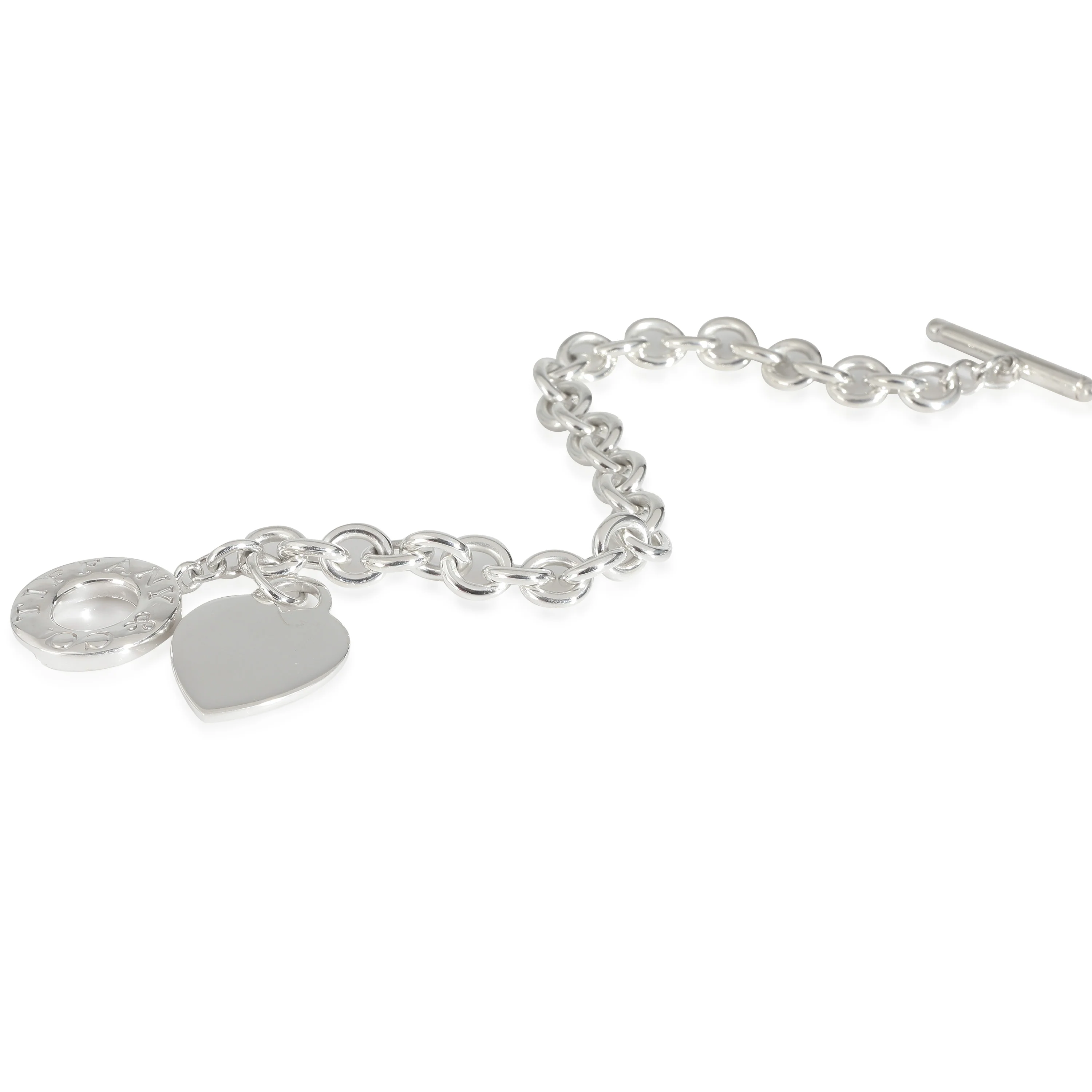 Heart Tag Bracelet With Toggle Clasp in Sterling Silver - Image 3