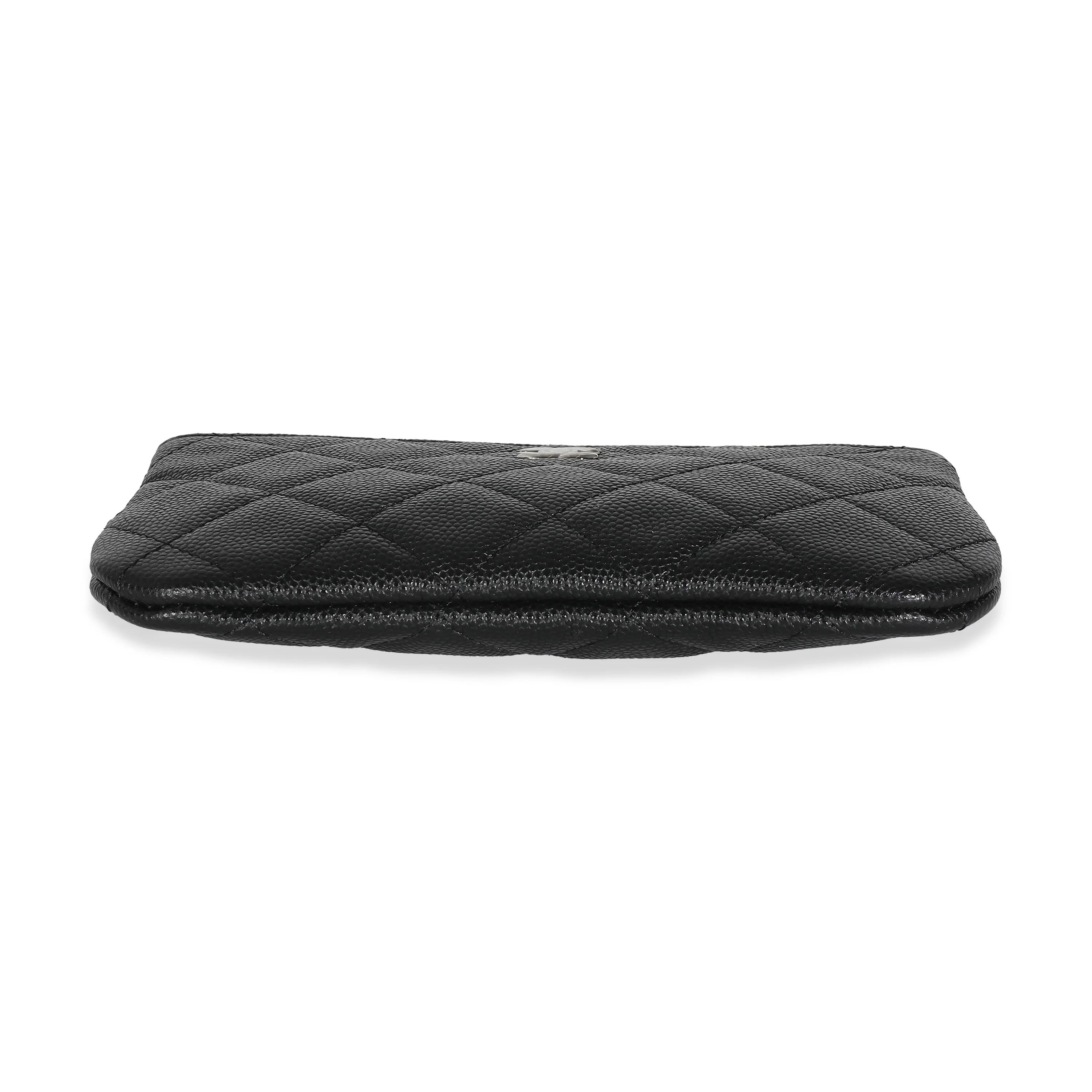 Black Quilted Caviar Small Classic Zipped Pouch - Image 5