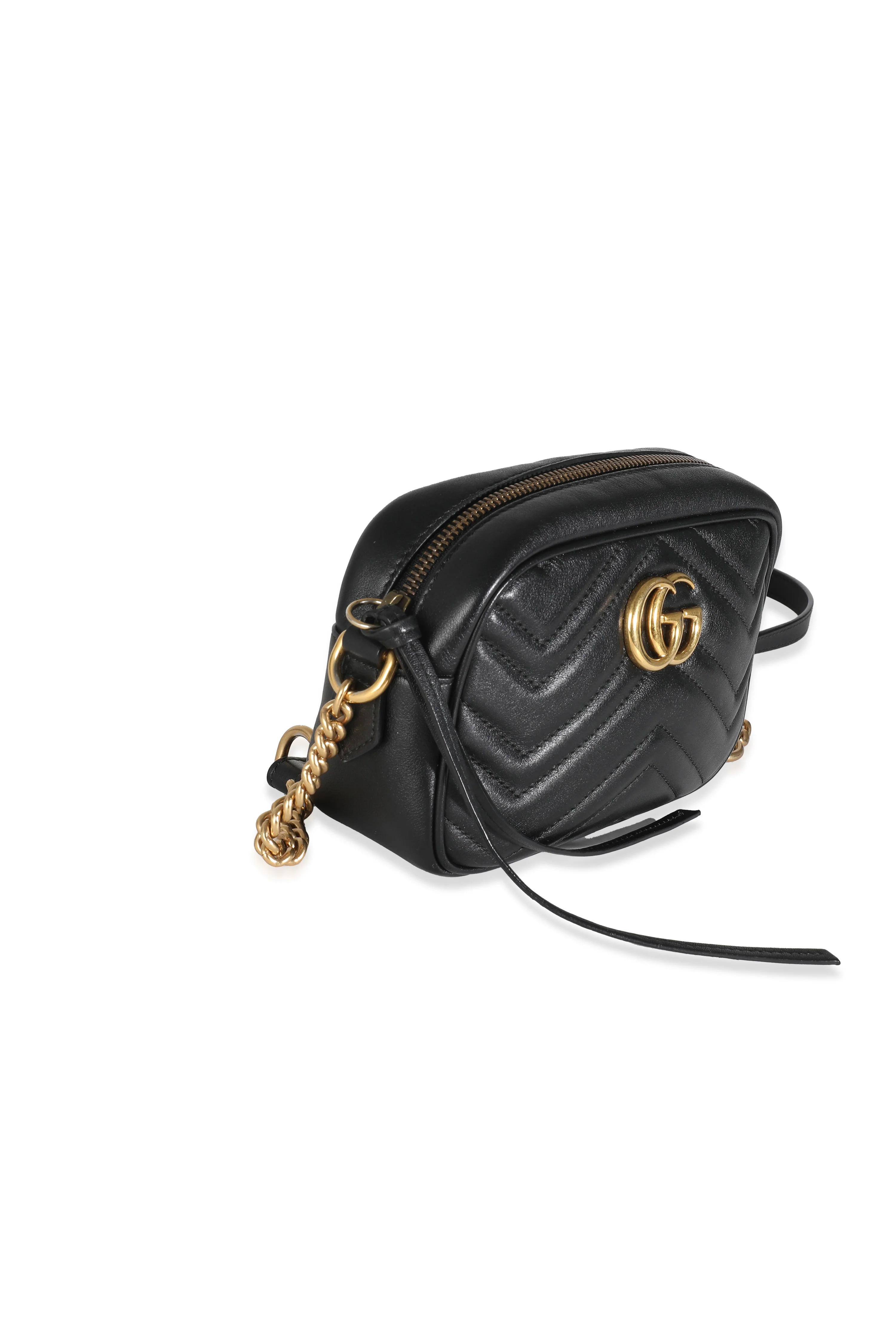 Black Matelasse Chevron Mini GG Marmont Camera Bag - Image 3