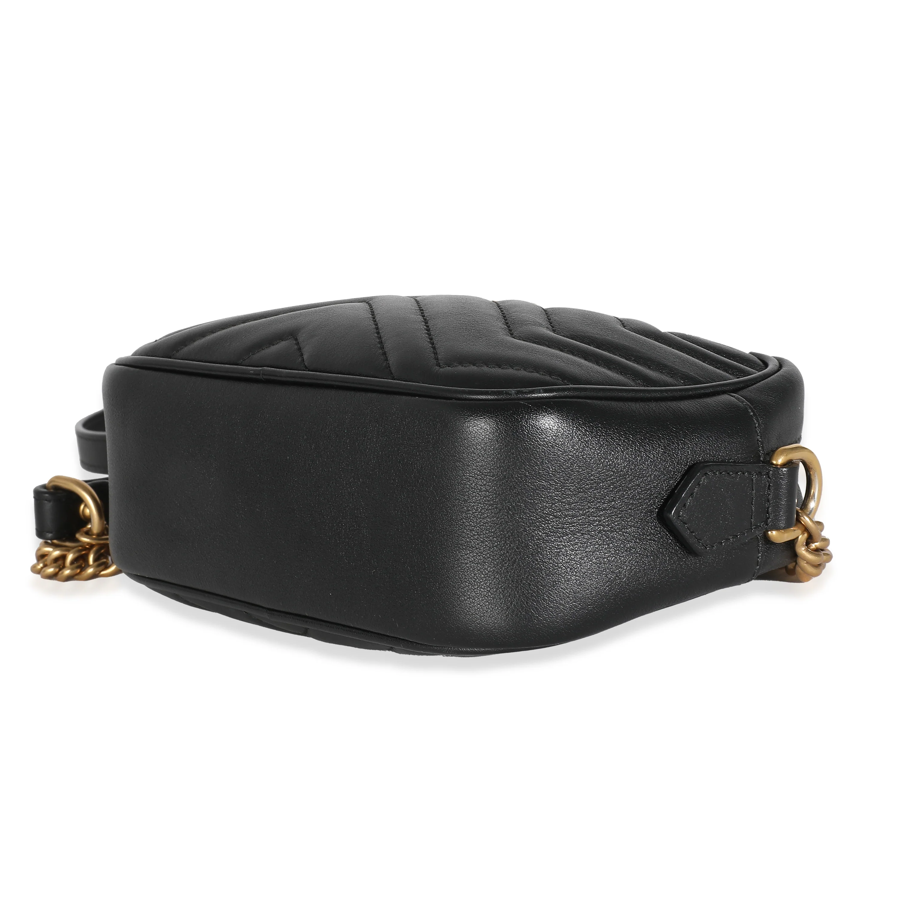 Black Matelasse Chevron Mini GG Marmont Camera Bag - Image 7