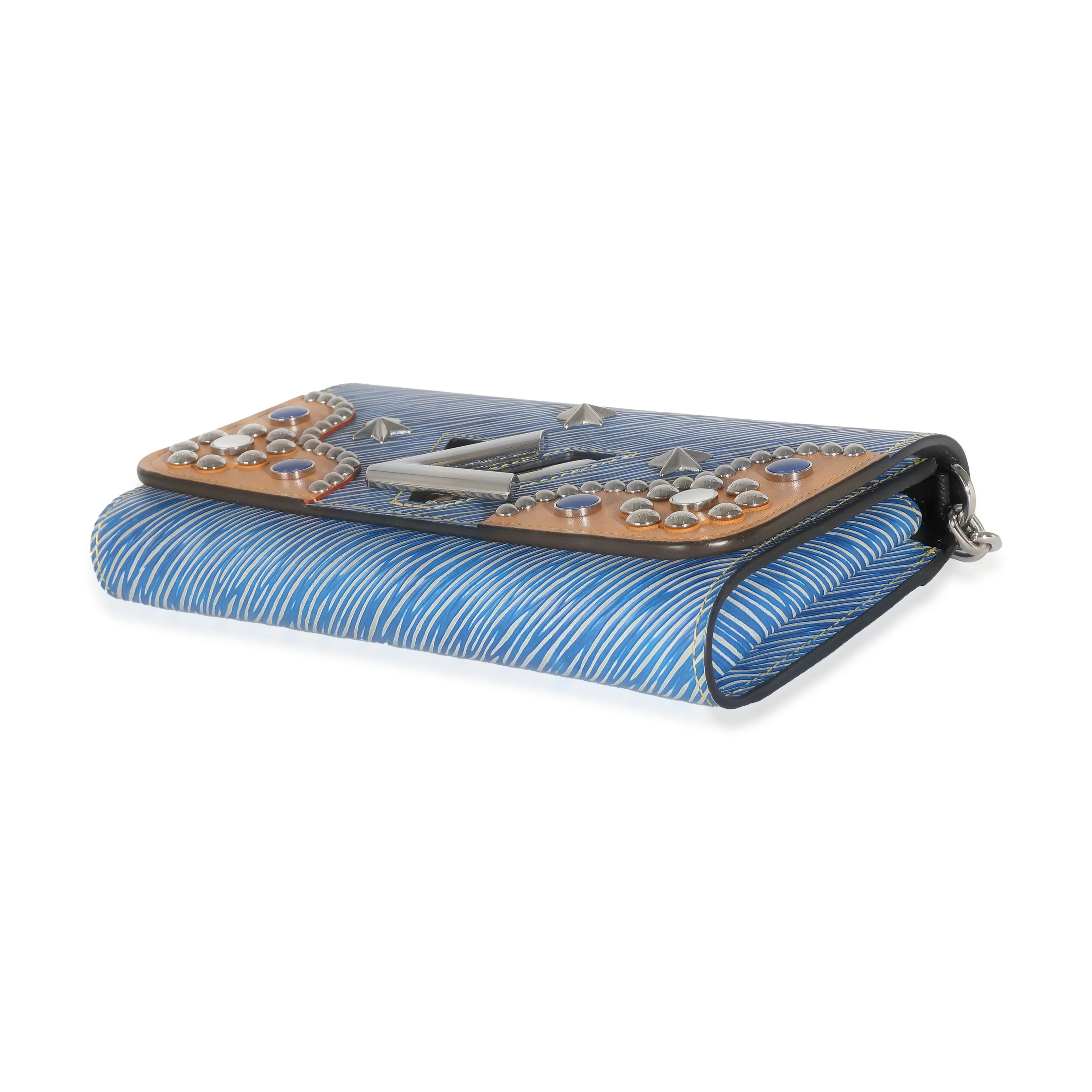 Blue Epi Studded Twist Chain Wallet - Image 5
