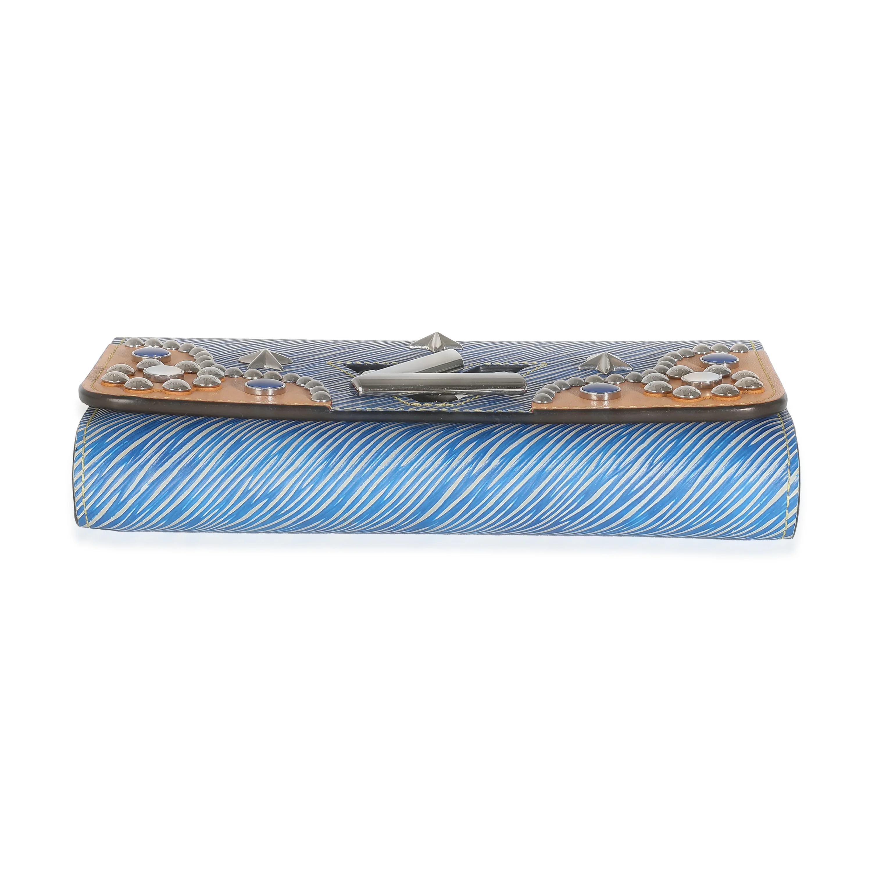 Blue Epi Studded Twist Chain Wallet - Image 6
