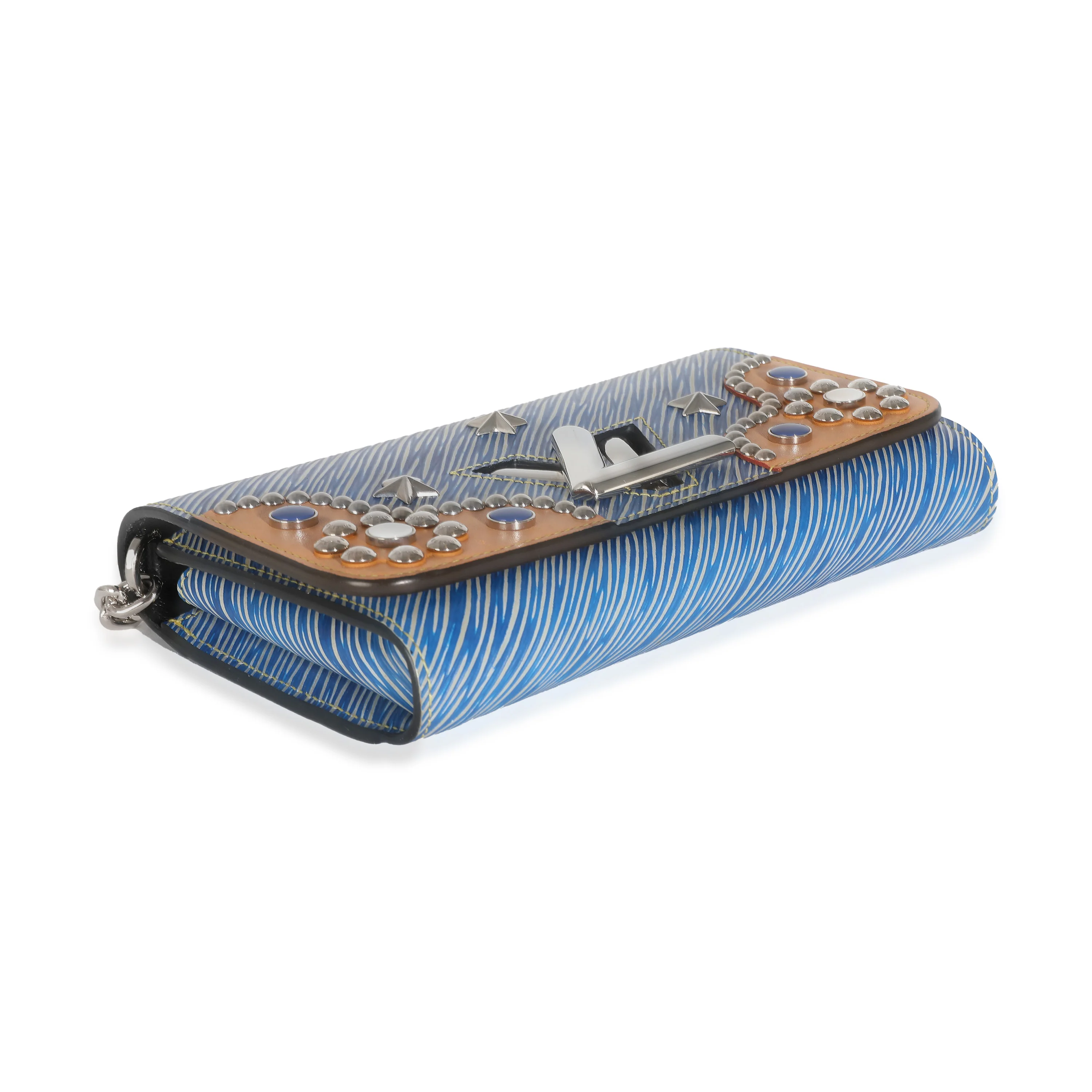 Blue Epi Studded Twist Chain Wallet - Image 7