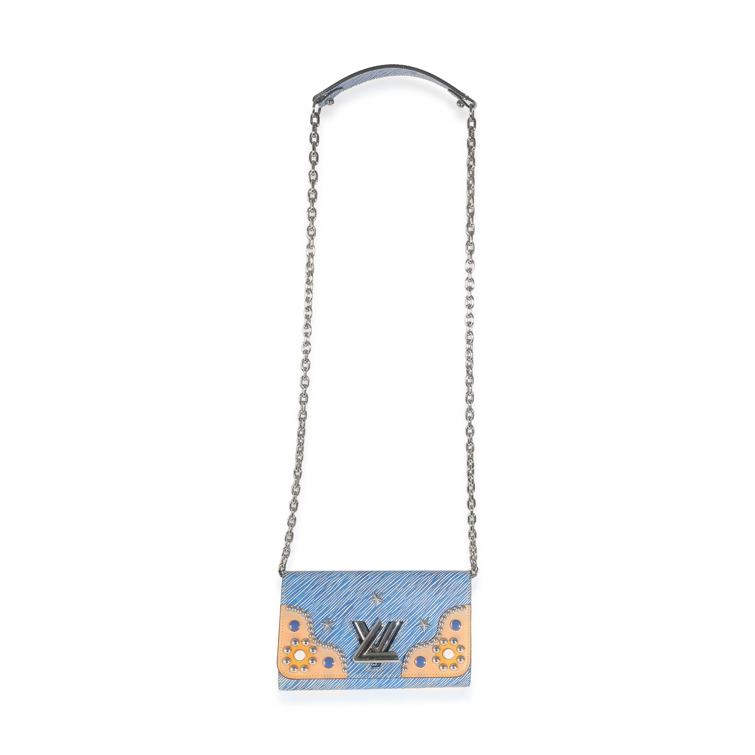 Blue Epi Studded Twist Chain Wallet - Image 8