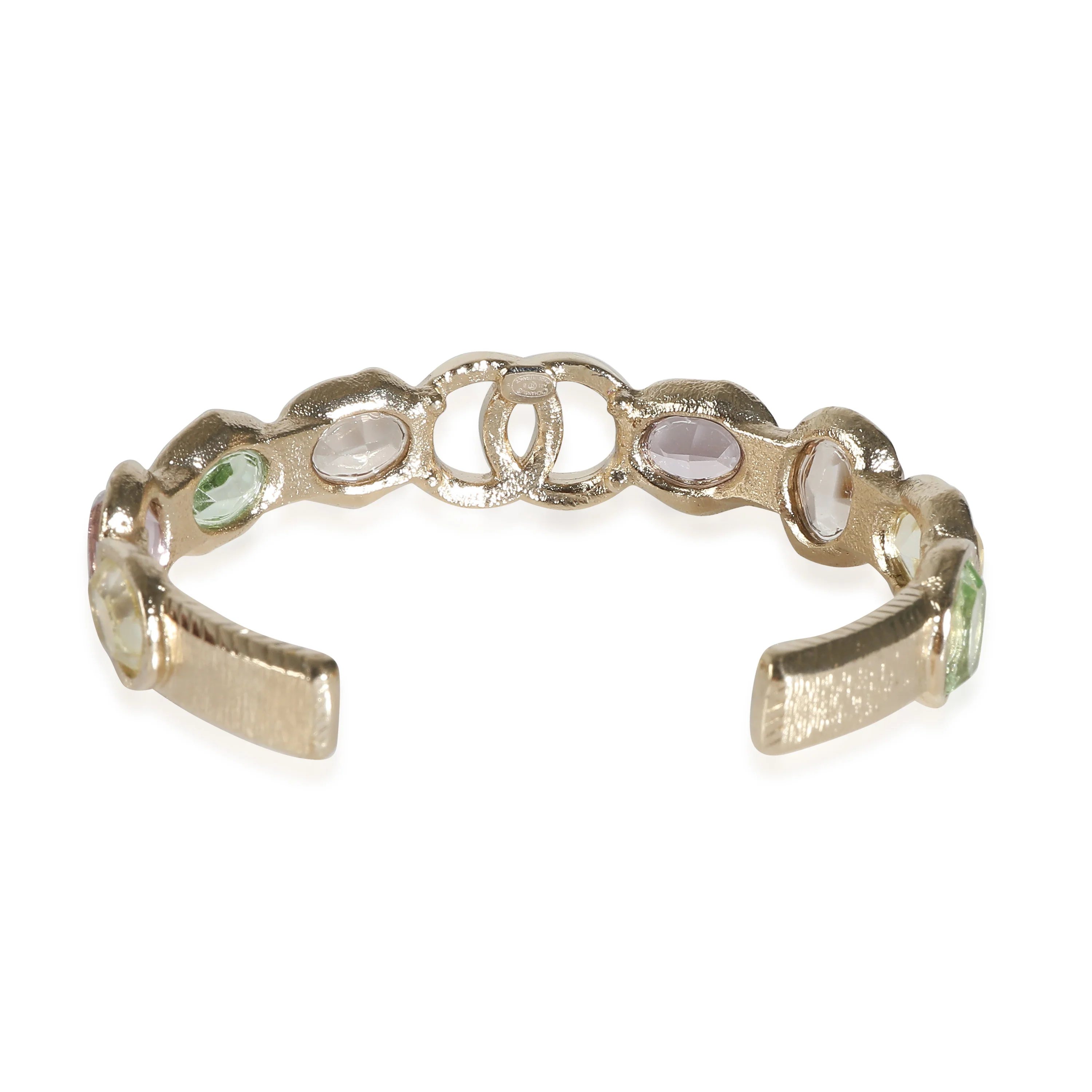 2021 Gripoix & Strass Cuff Yellow Gold Plated Bracelet, Size Small - Image 3
