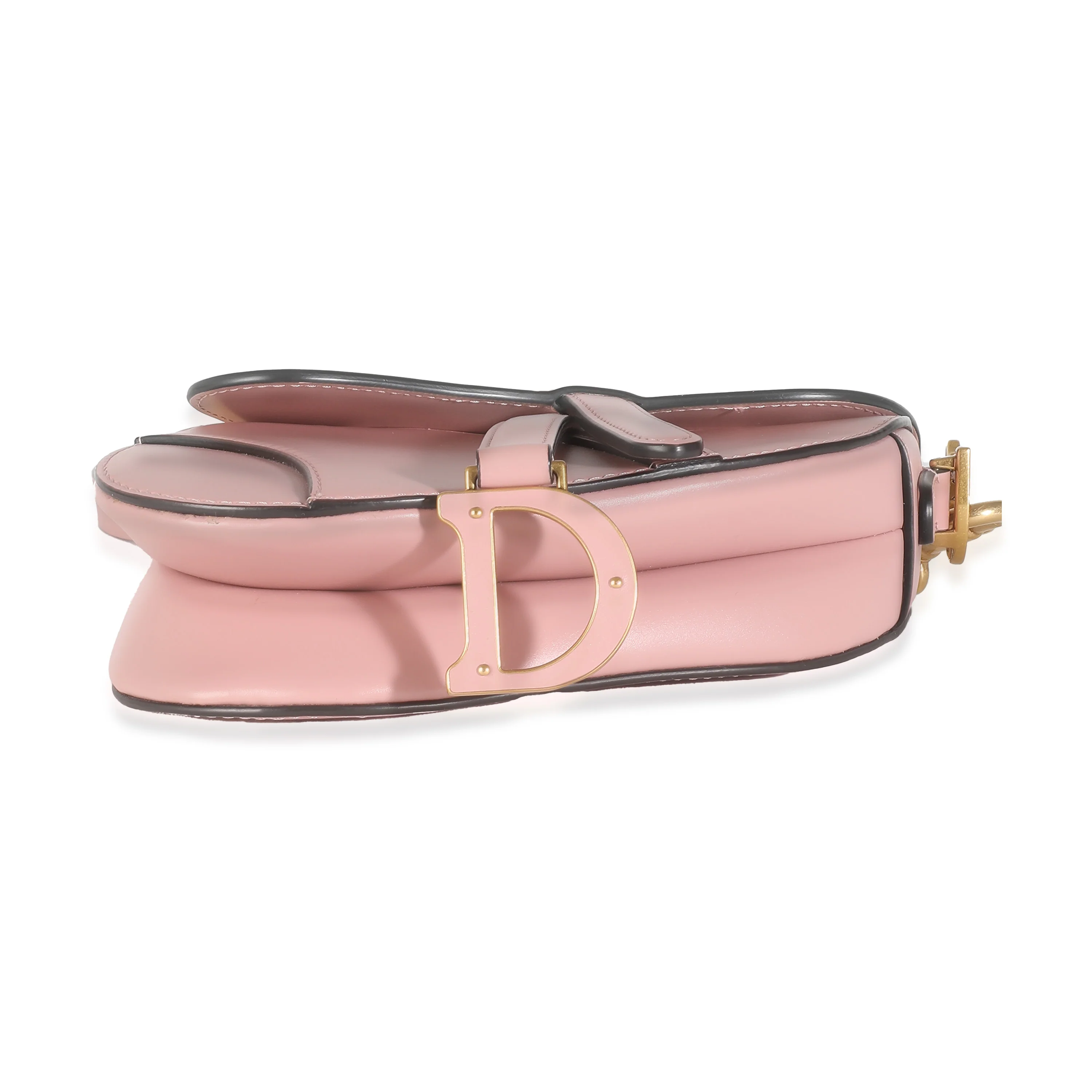 Antique Pink Smooth Calfskin Mini Saddle Bag - Image 7