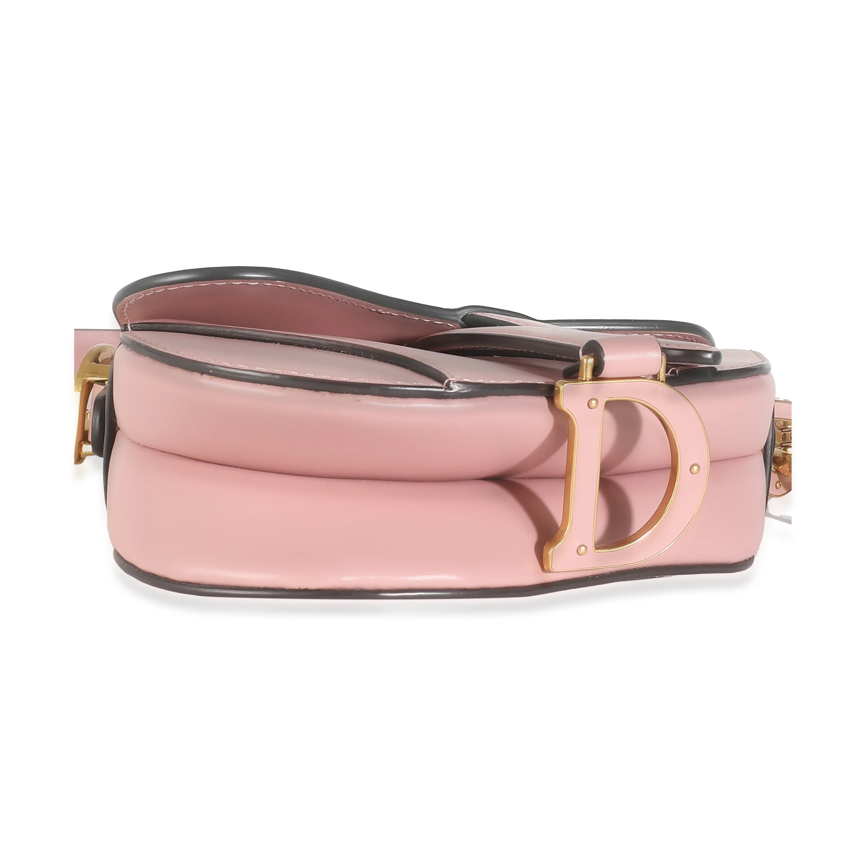 Antique Pink Smooth Calfskin Mini Saddle Bag - Image 8