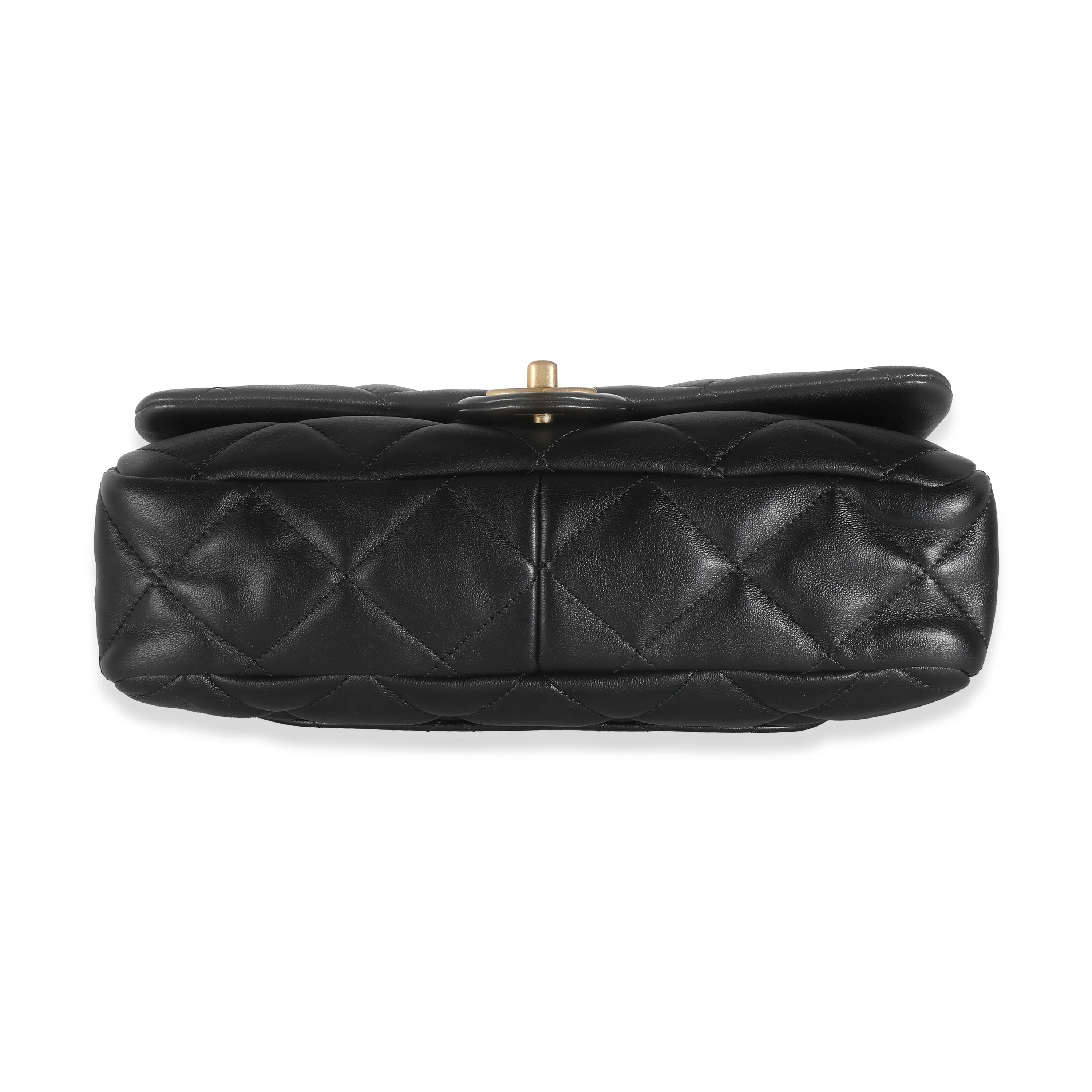 22S Black Quilted Lambskin Large CC Funky Town Flap Bag - Image 5