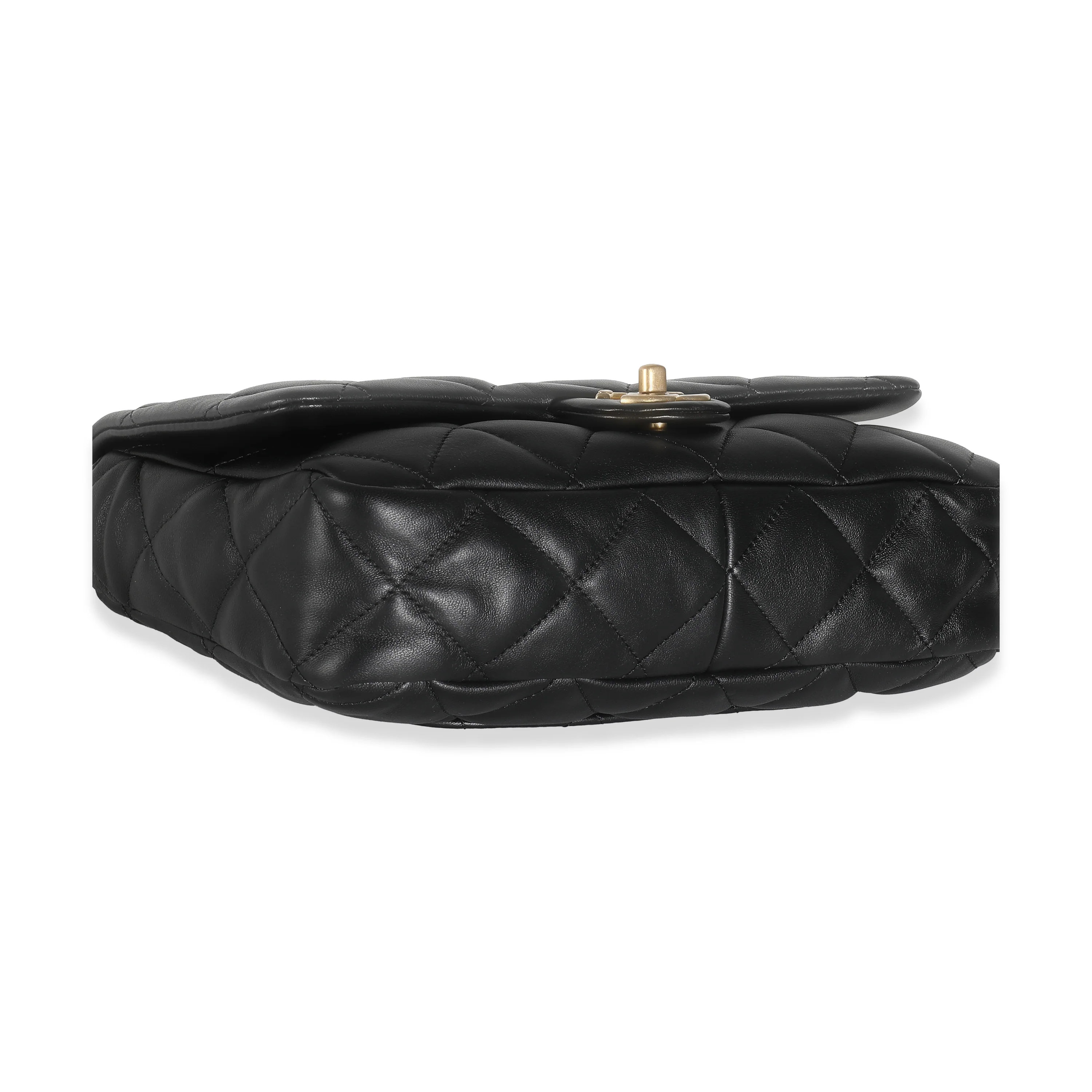 22S Black Quilted Lambskin Large CC Funky Town Flap Bag - Image 6