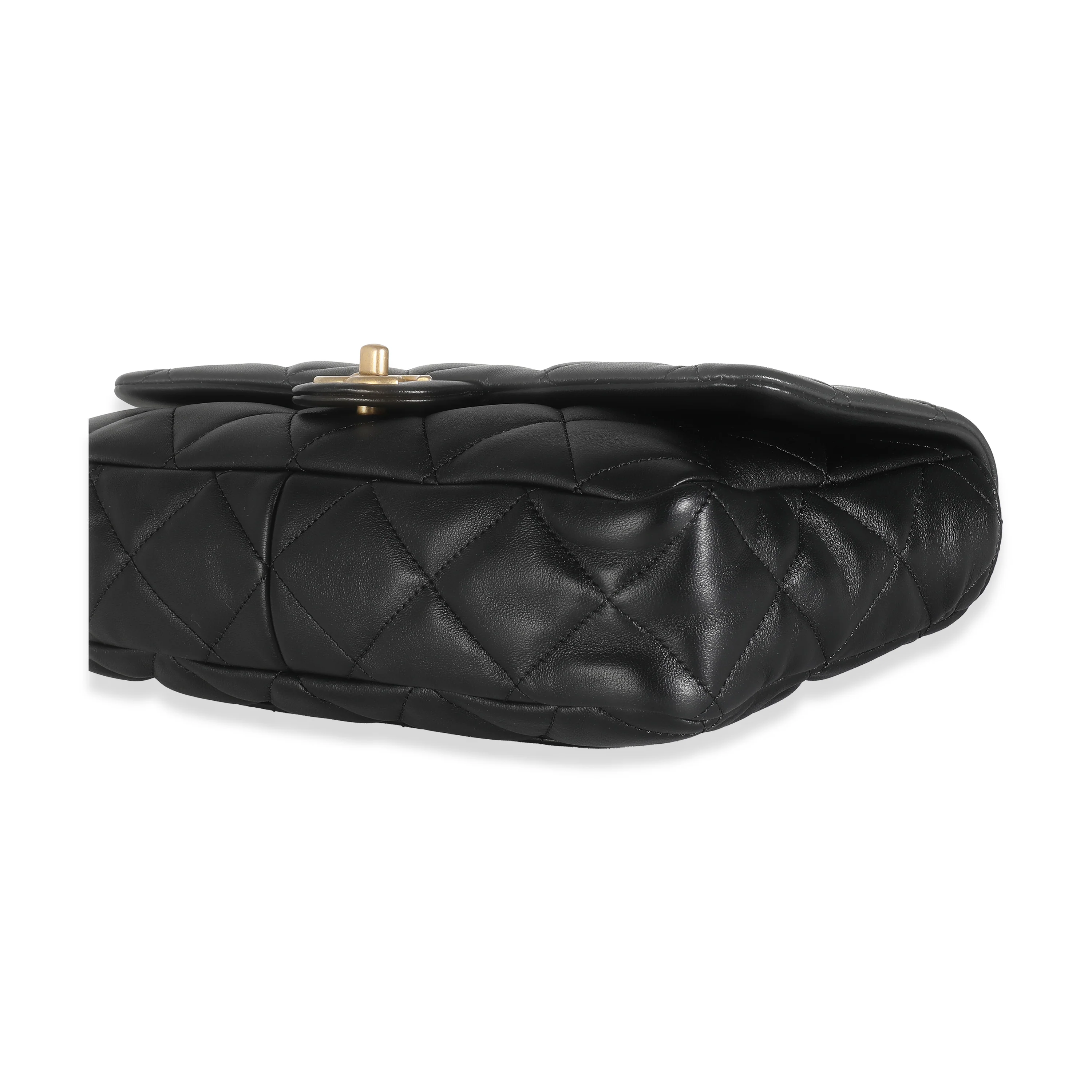 22S Black Quilted Lambskin Large CC Funky Town Flap Bag - Image 7
