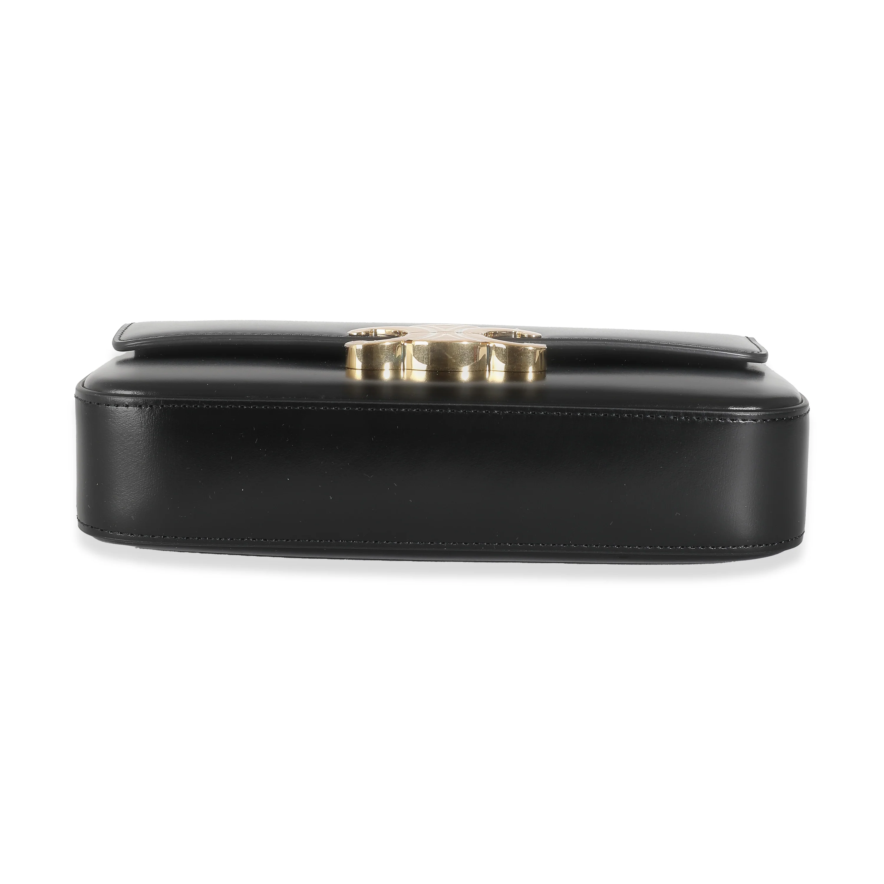 Black Shiny Calfskin Triomphe Shoulder Bag - Image 4