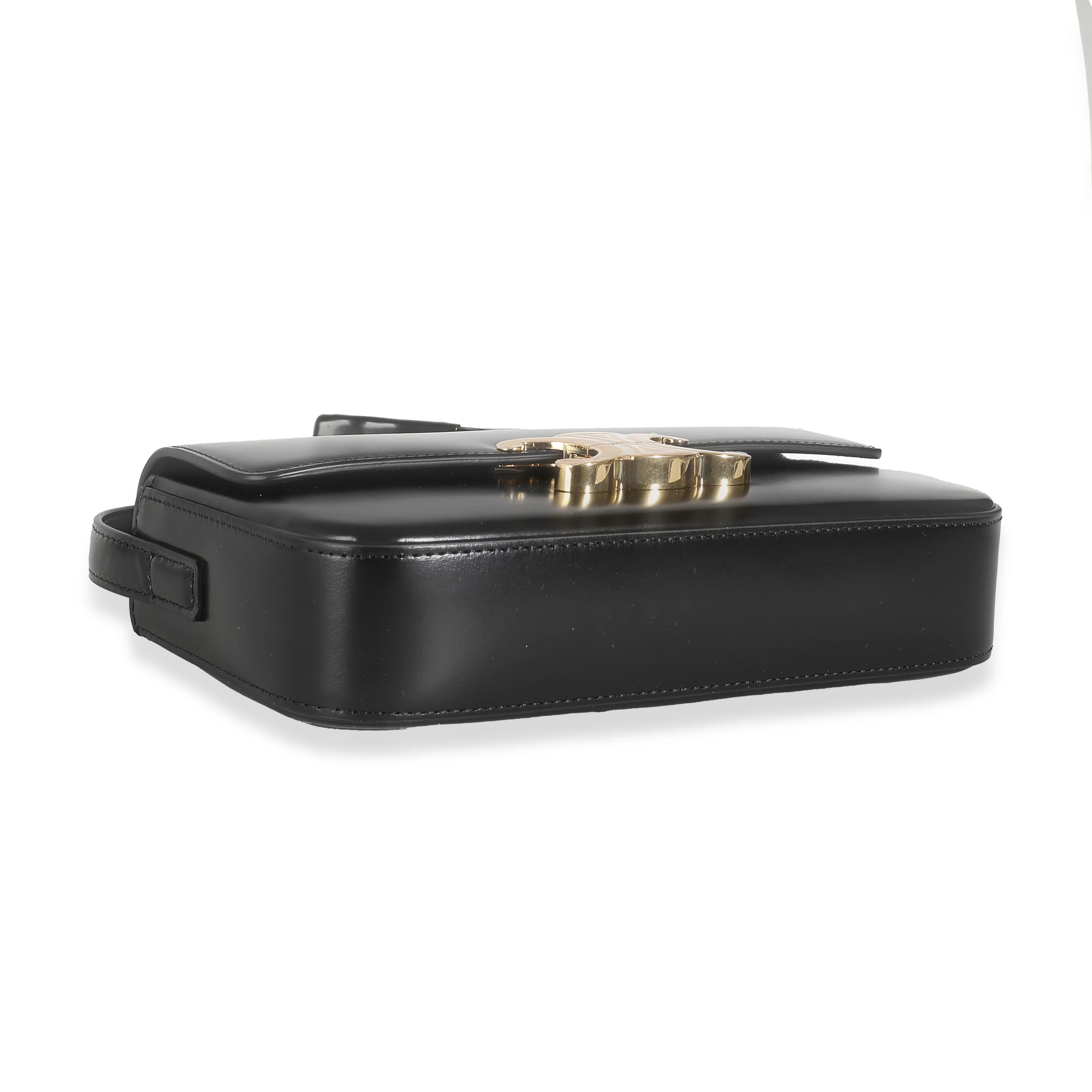 Black Shiny Calfskin Triomphe Shoulder Bag - Image 7