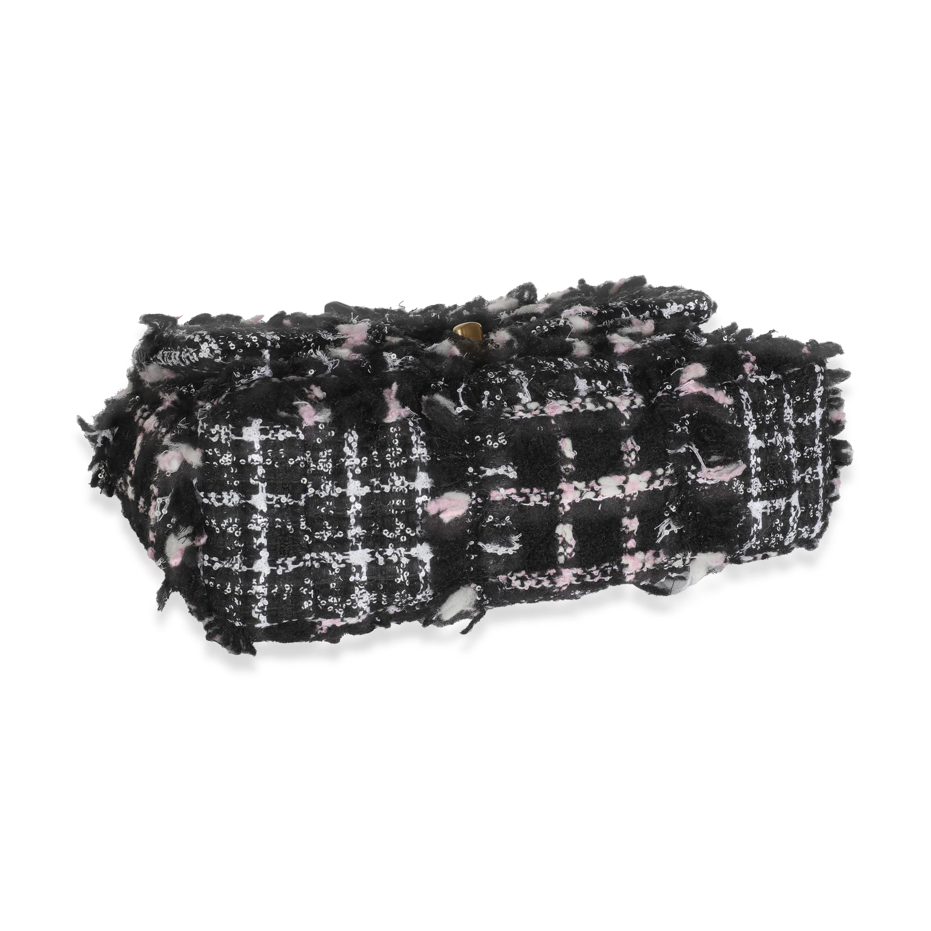 Black Pink Tweed Sequin Small Chanel 19 Flap Bag - Image 6
