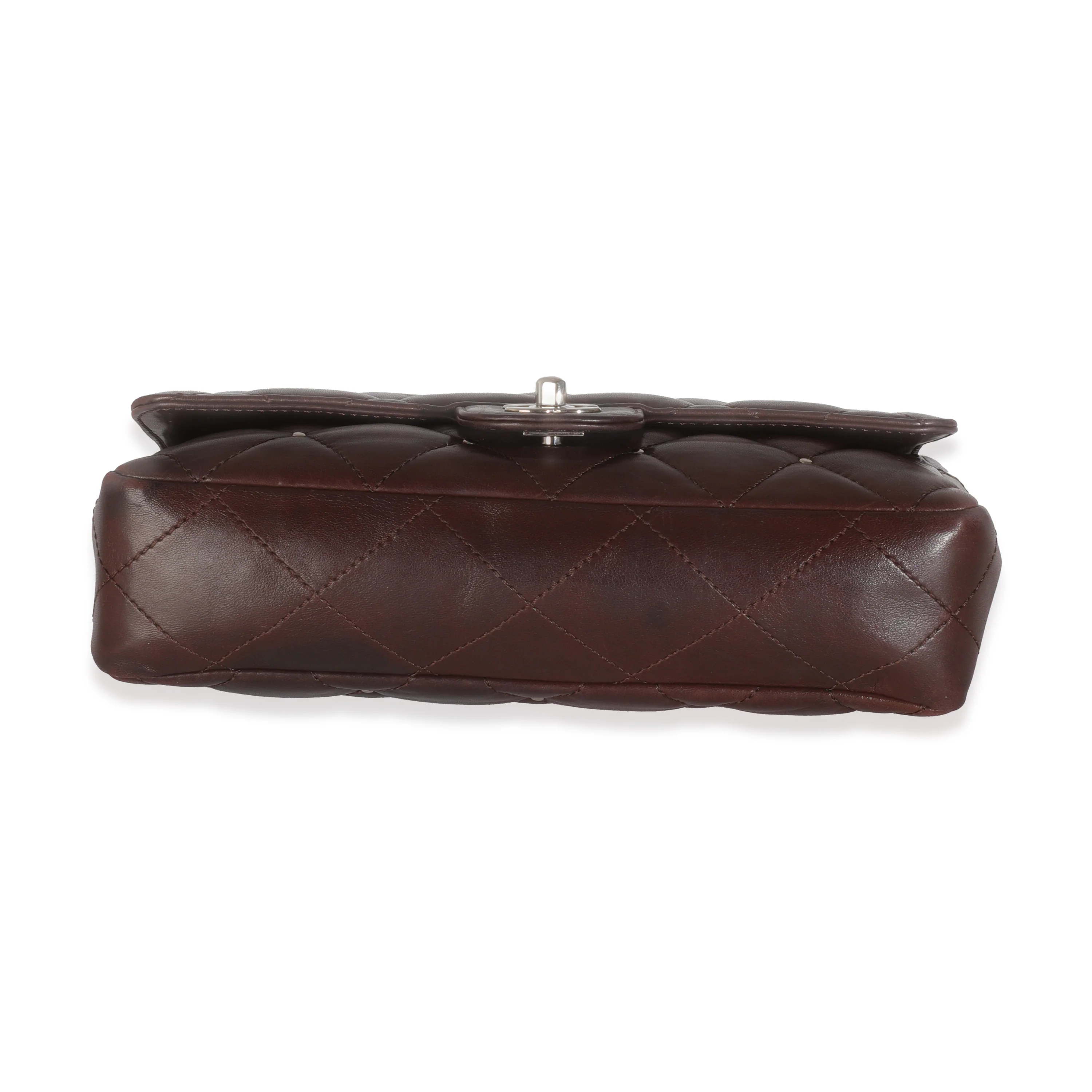 Brown Quilted Studded Lambskin Medium Single Flap Bag - Image 5
