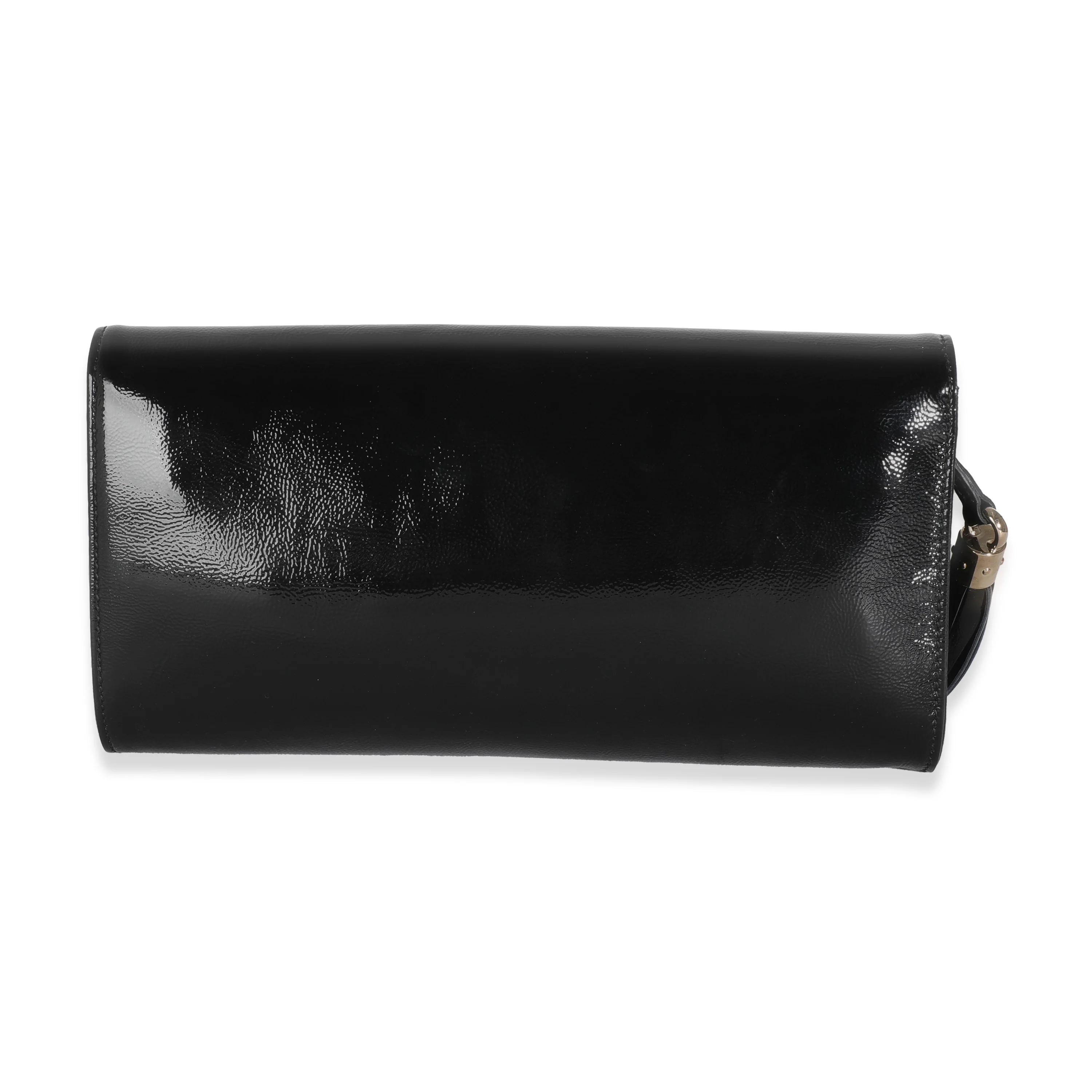Black Patent Soho Flap Tassel Clutch - Image 4