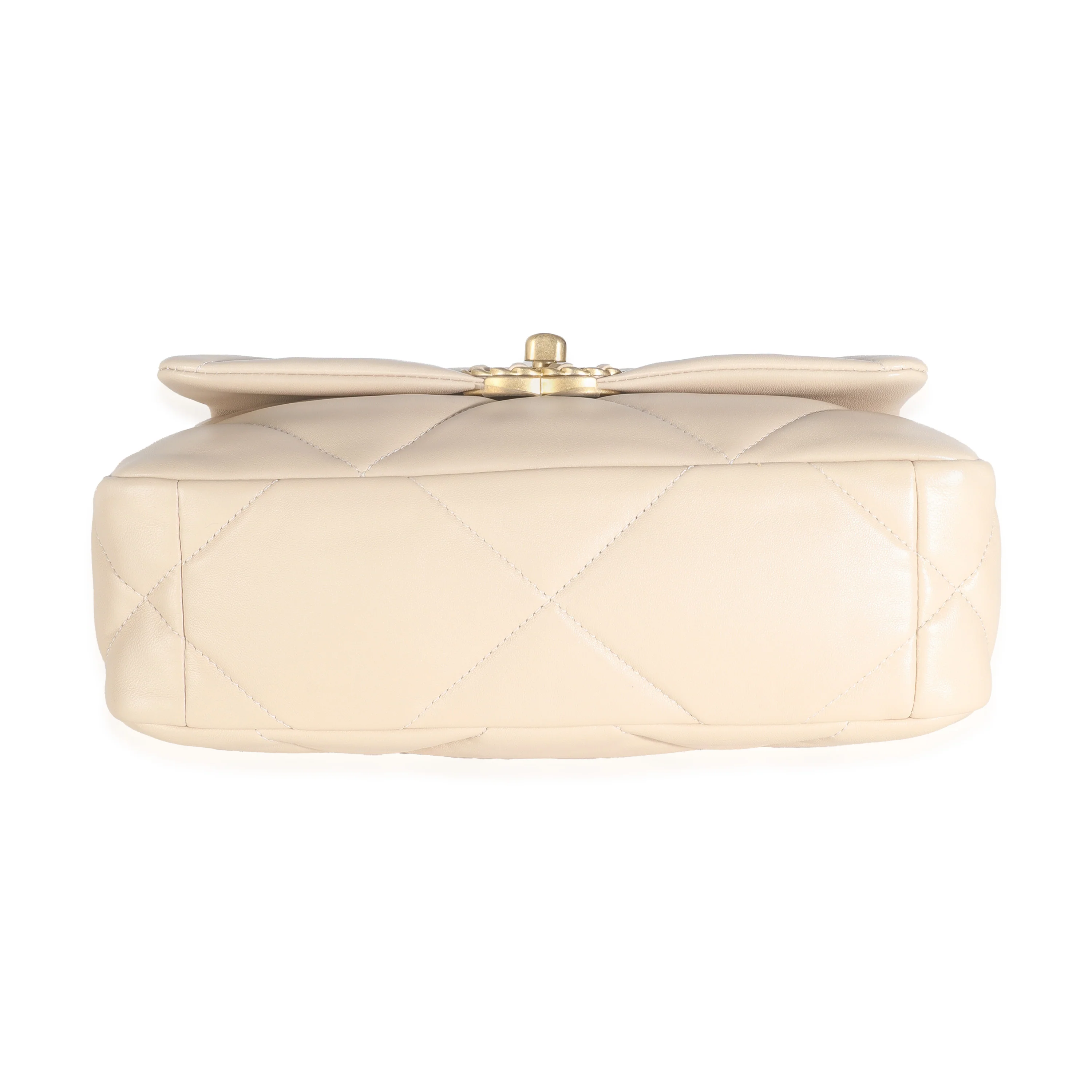 Beige Quilted Lambskin Small Chanel 19 Flap Bag - Image 5