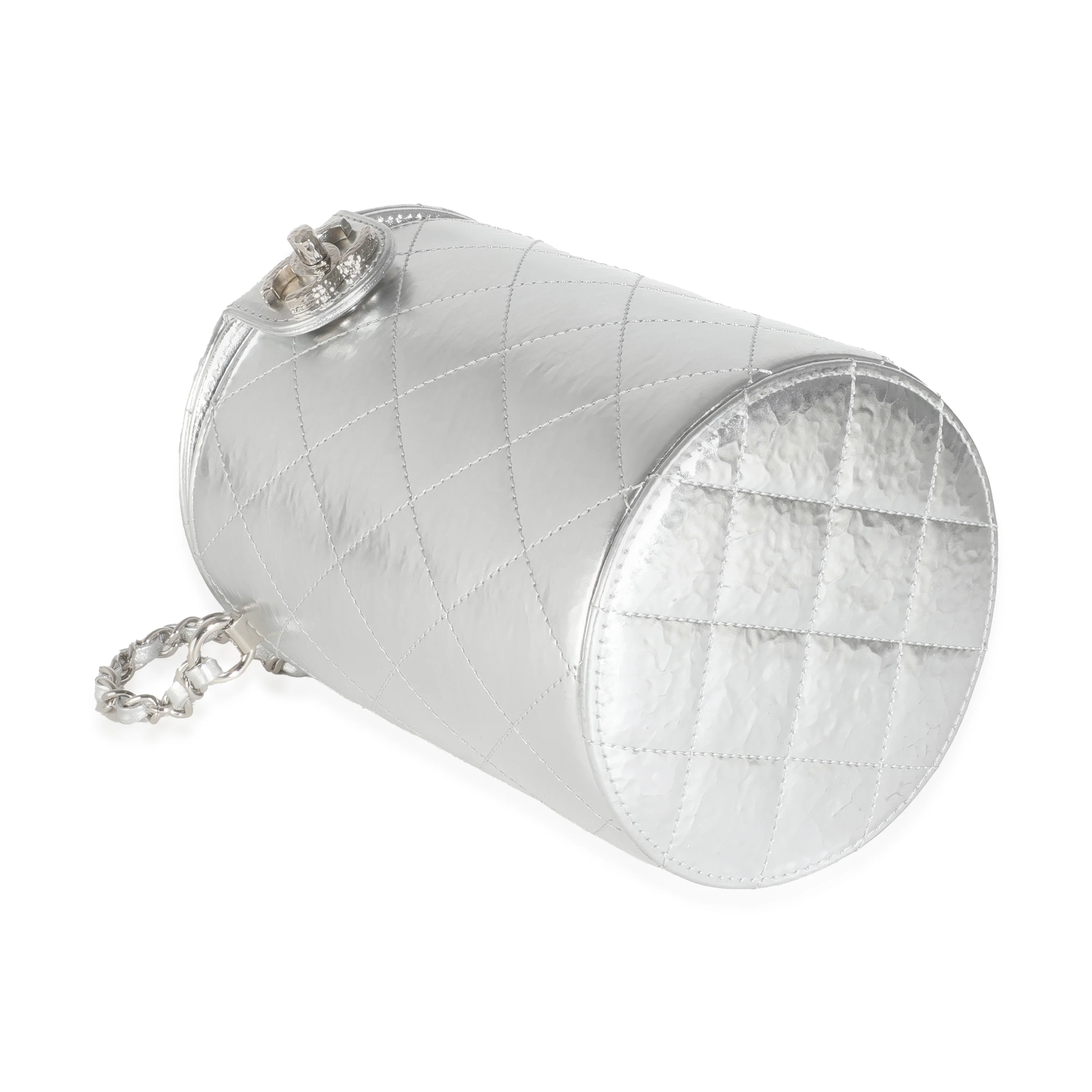 Silver Metallic Lambskin CC Vanity Case - Image 6