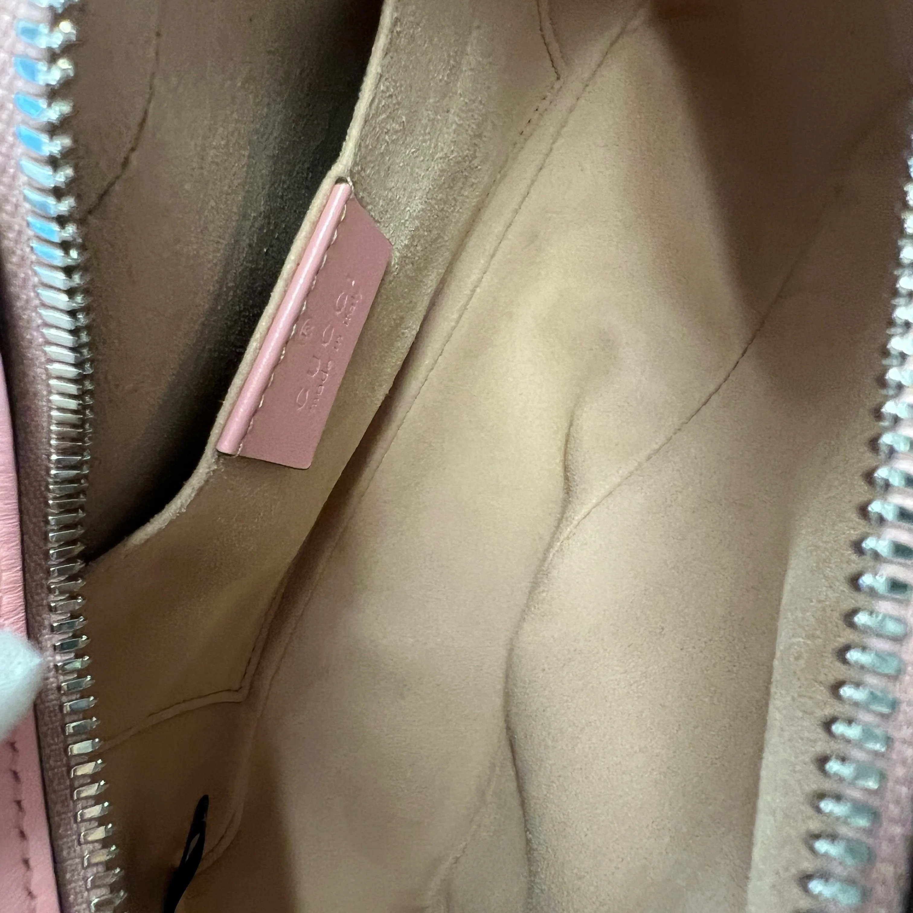 Wild Rose Matelasse Calfskin Small GG Marmont Chain Bag - Image 9