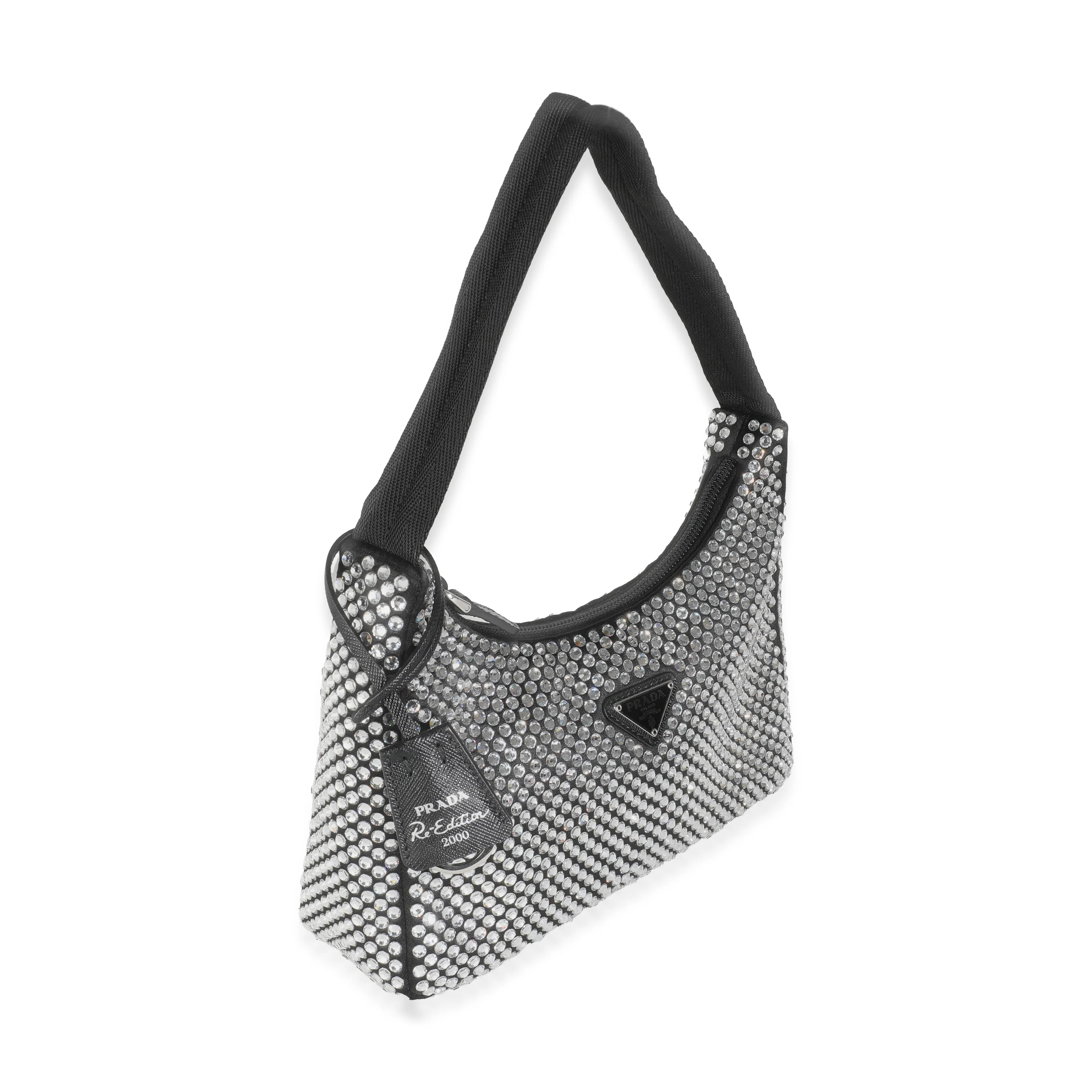 Black Satin Crystal Mini Re-Edition 2000 Hobo - Image 3
