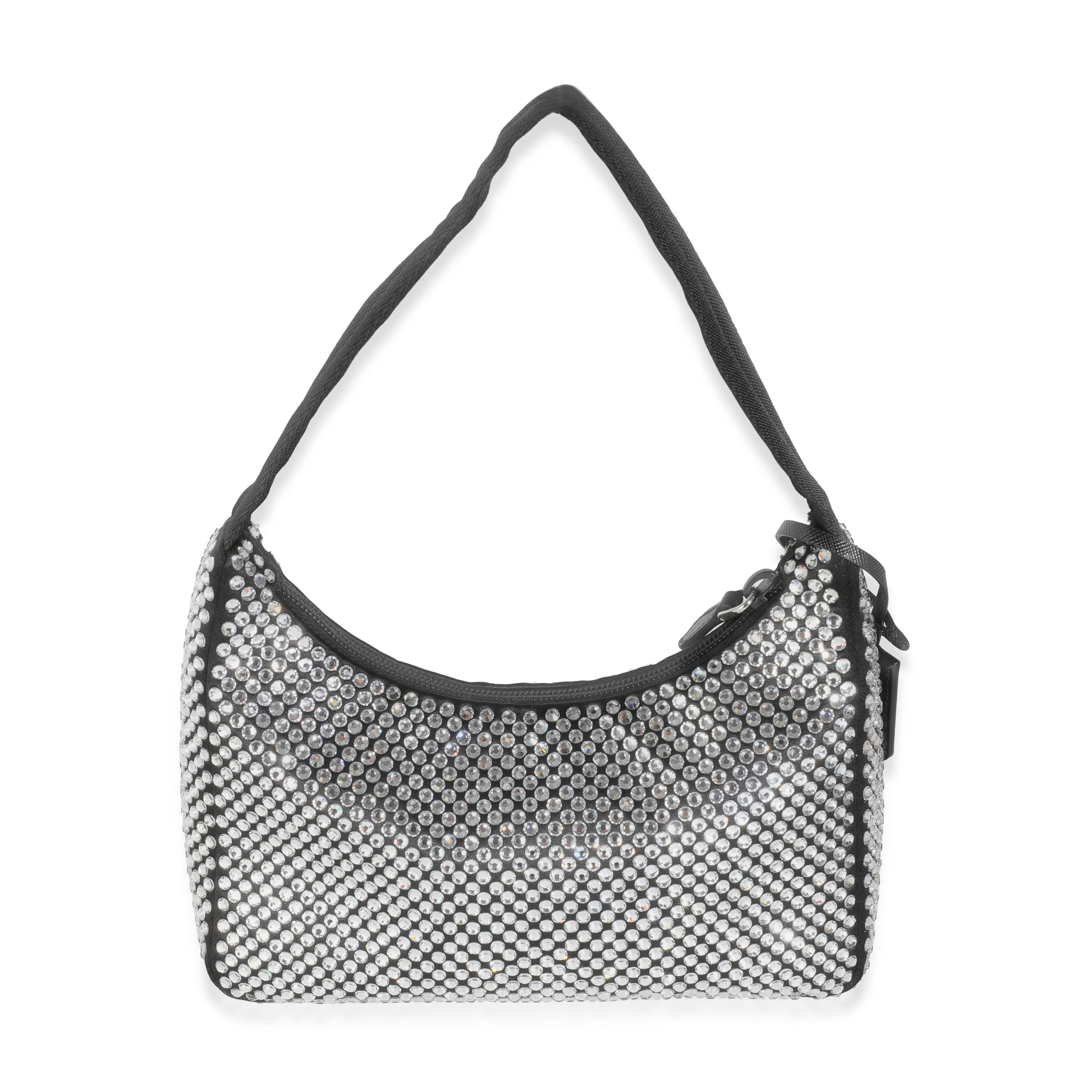 Black Satin Crystal Mini Re-Edition 2000 Hobo - Image 4