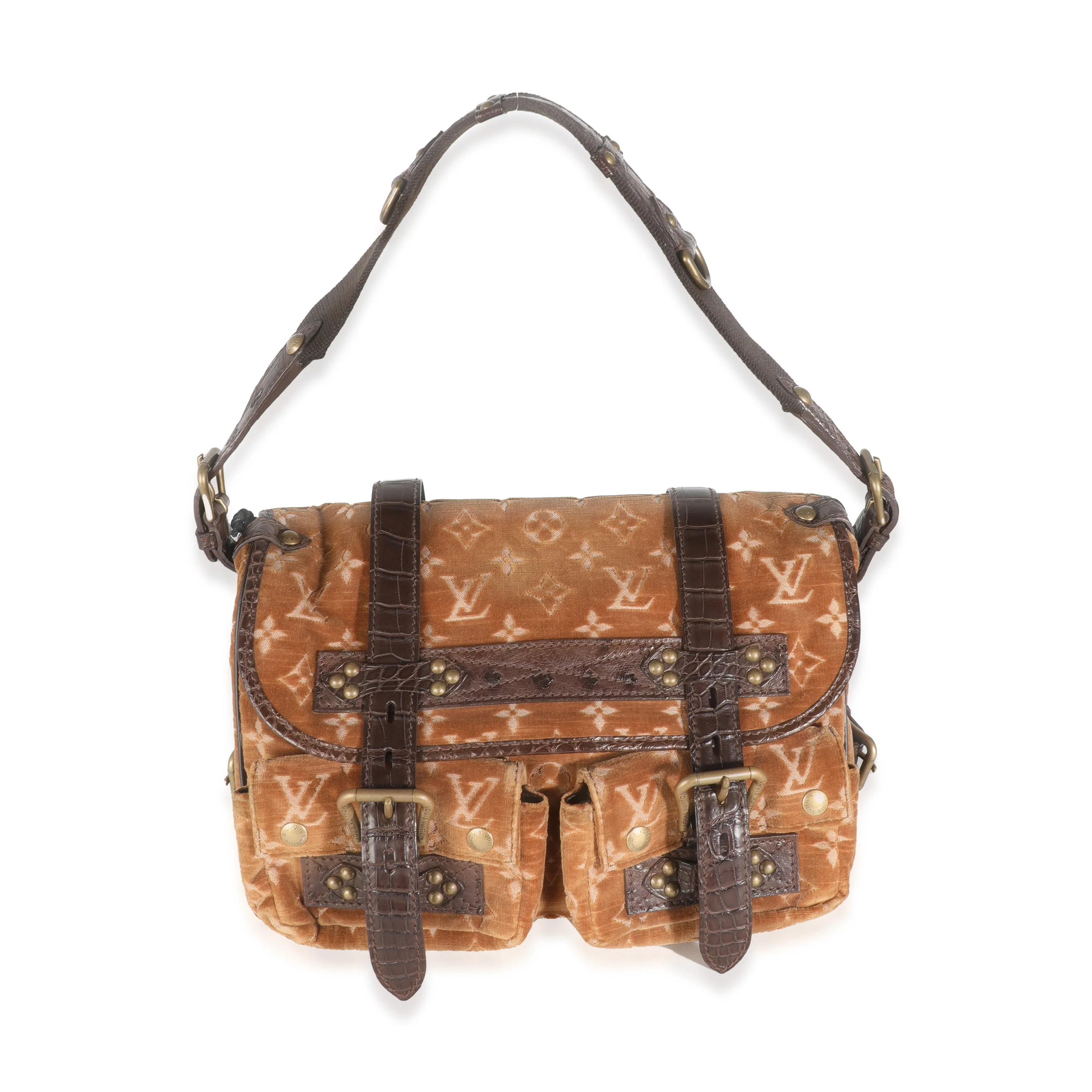Brown Alligator Monogram Velours Clyde - Image 8
