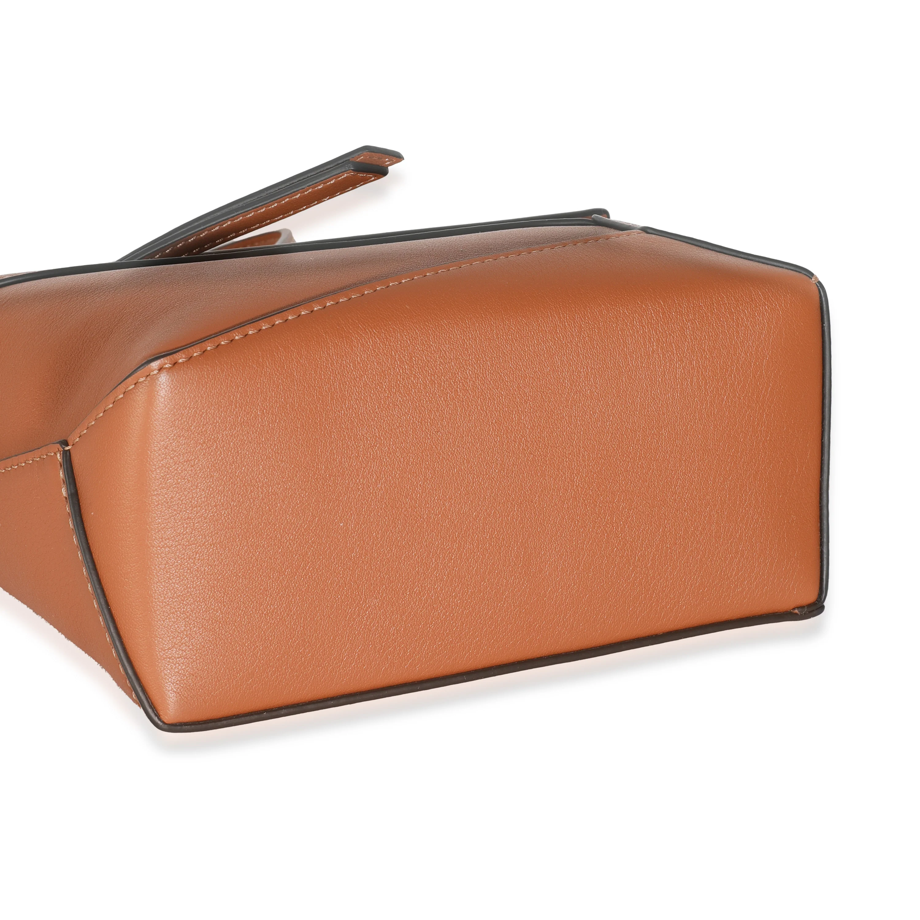 Tan Classic Calfskin Mini Puzzle Edge Bag - Image 6