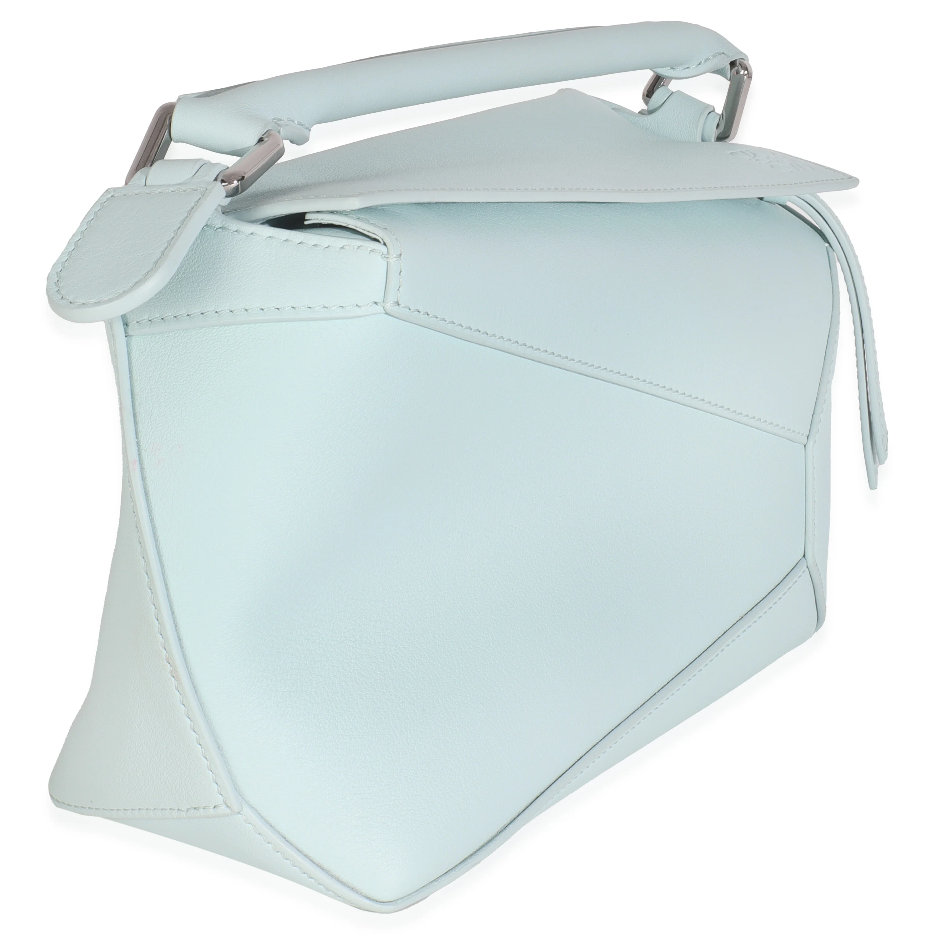 Blue Iceberg Classic Calfskin Small Puzzle Edge Bag - Image 3