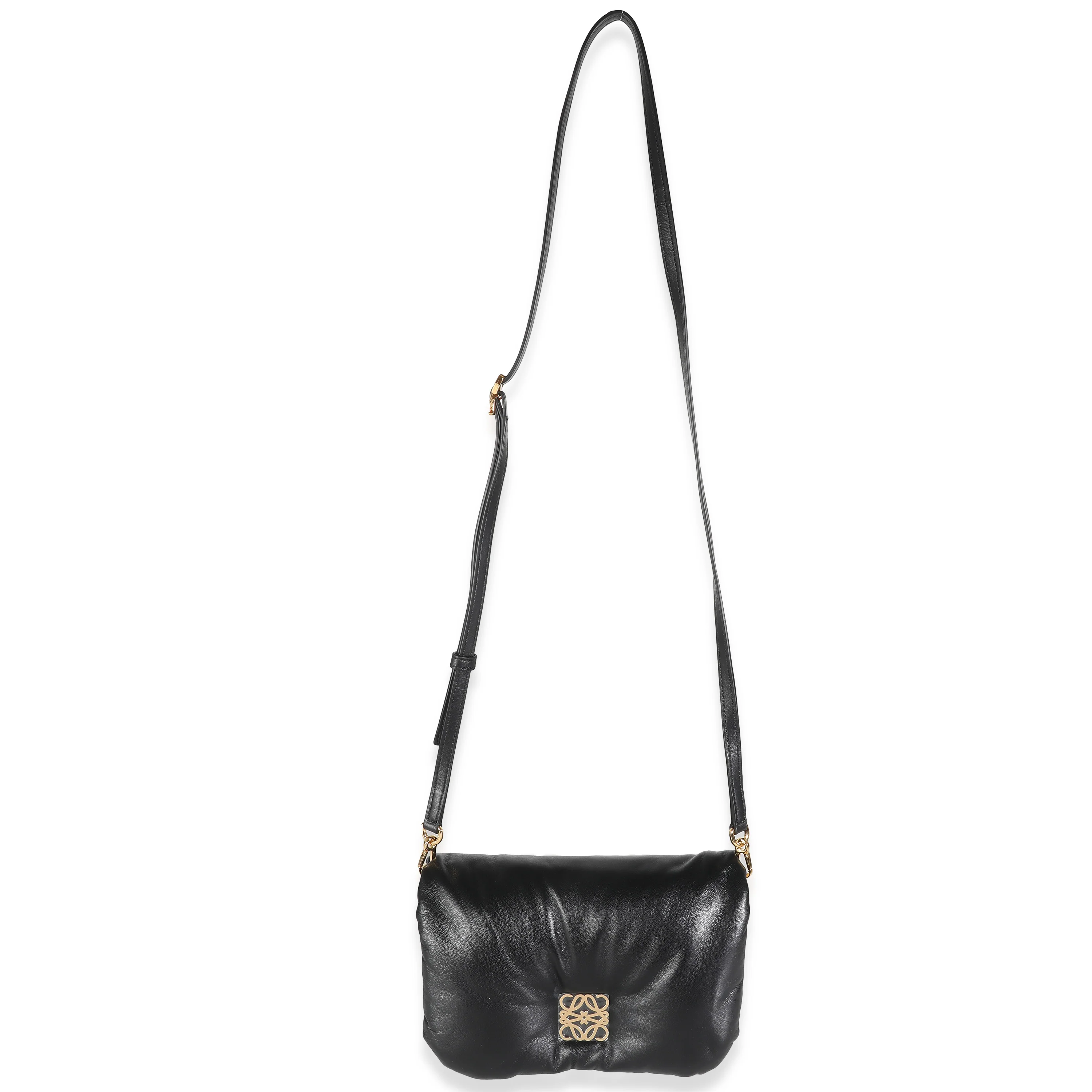 Black Shiny Nappa Lambskin Mini Puffer Goya - Image 7