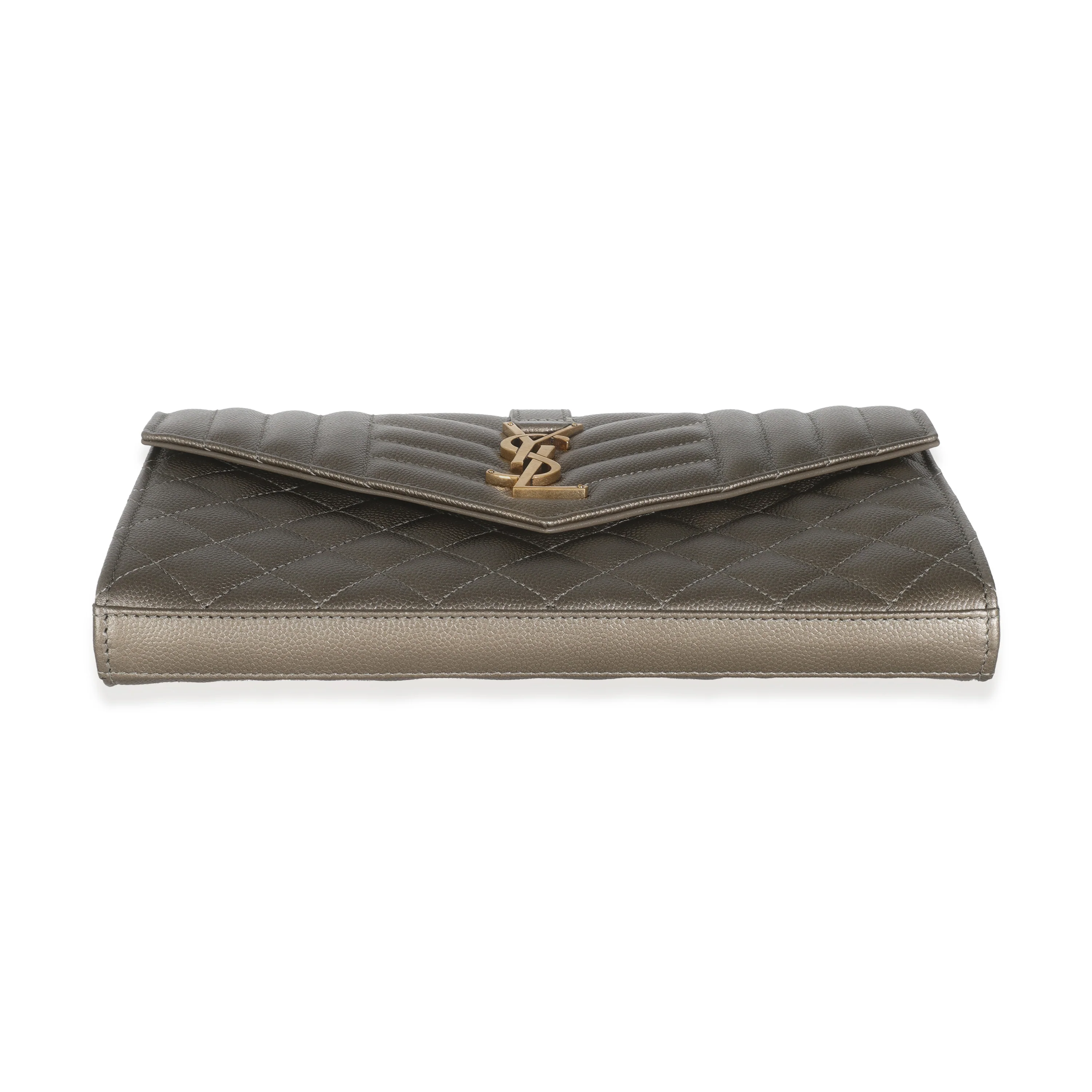 Piombo Metallic Mix Matelasse Grain De Poudre Chain Wallet - Image 5
