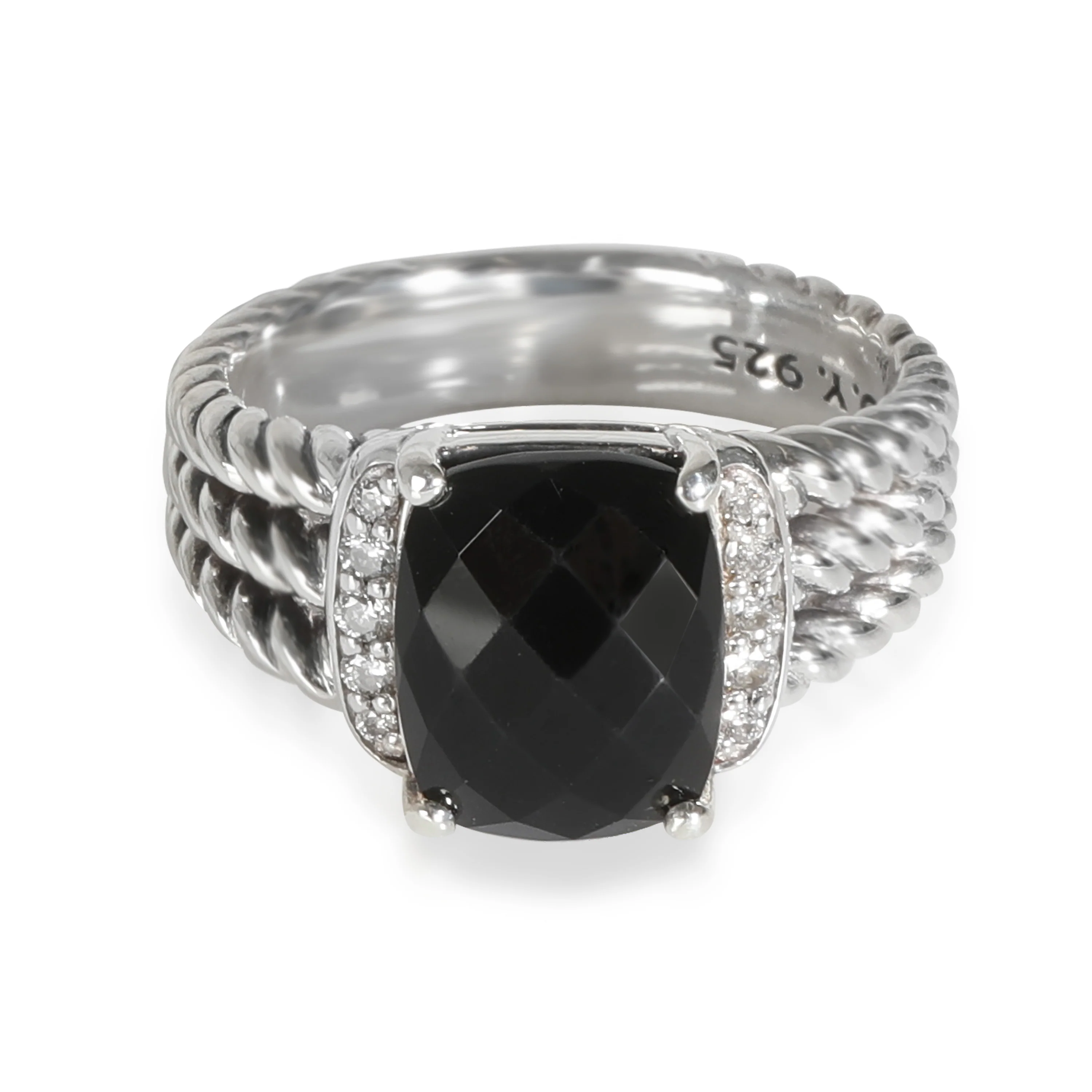 Wheaton Onyx Ring in  Sterling Silver 0.08 CTW