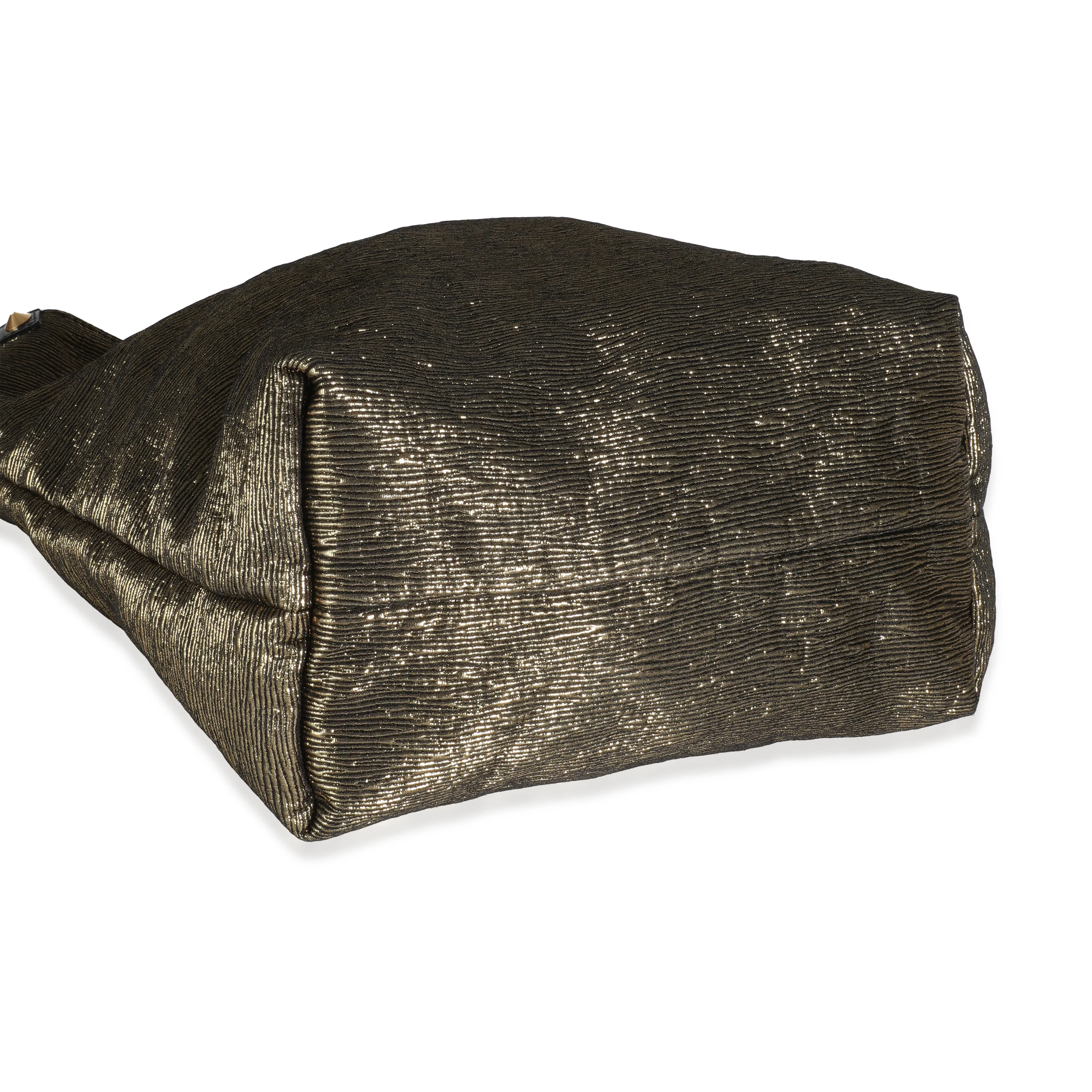 Gold Metallic Jacquard Double Jeu Tote - Image 6
