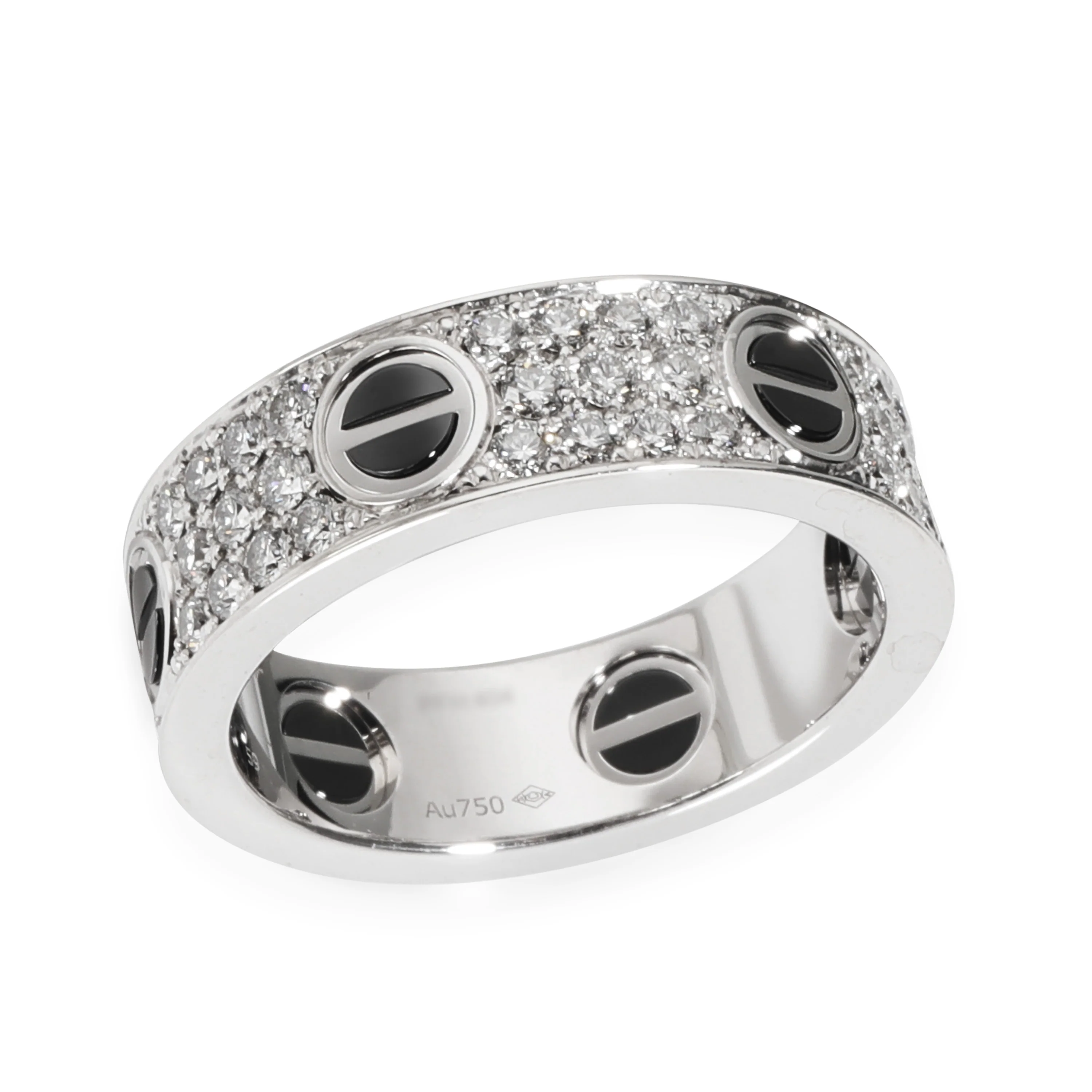 Love Ring, Paved, Ceramic (White Gold) - Image 2