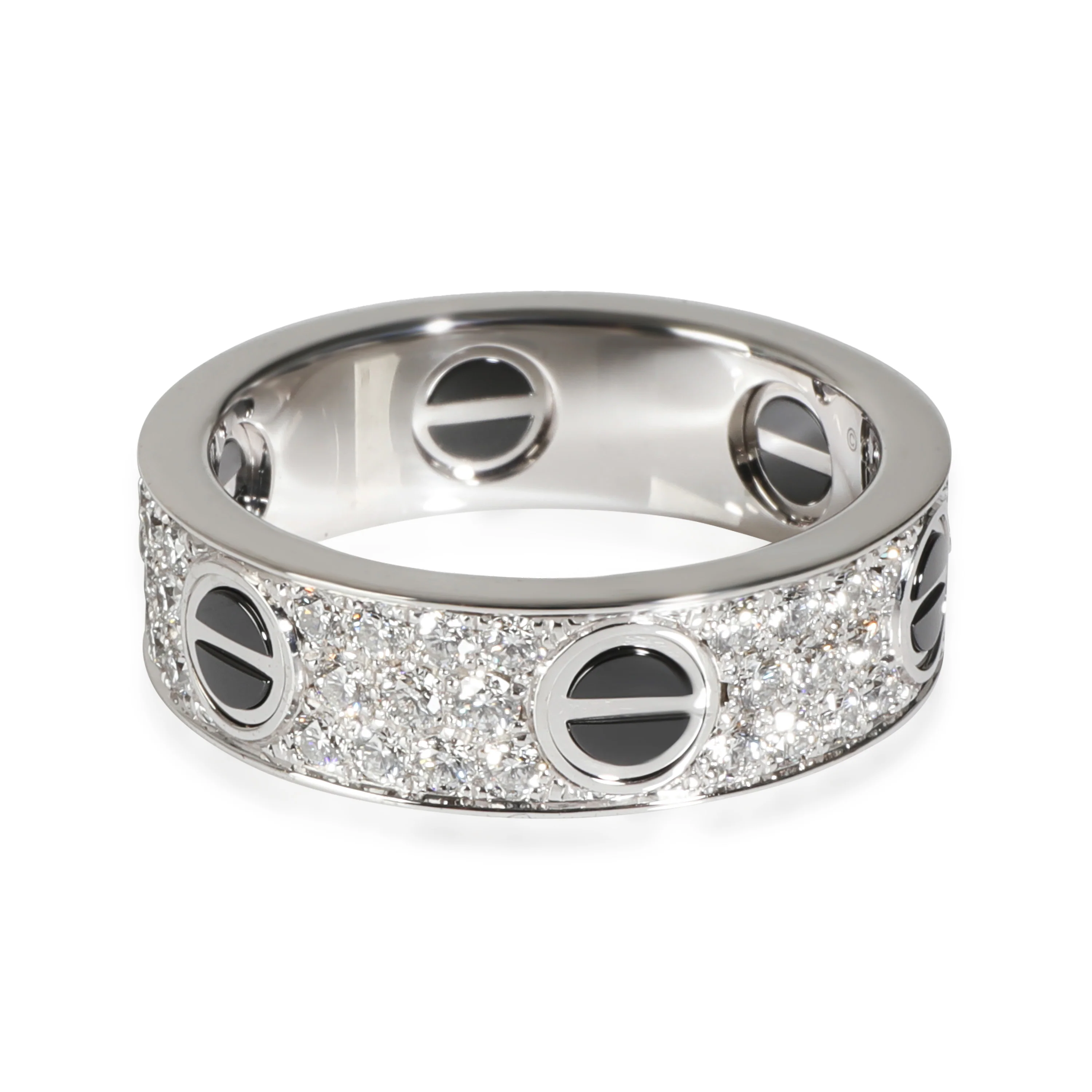Love Ring, Paved, Ceramic (White Gold) - Image 3