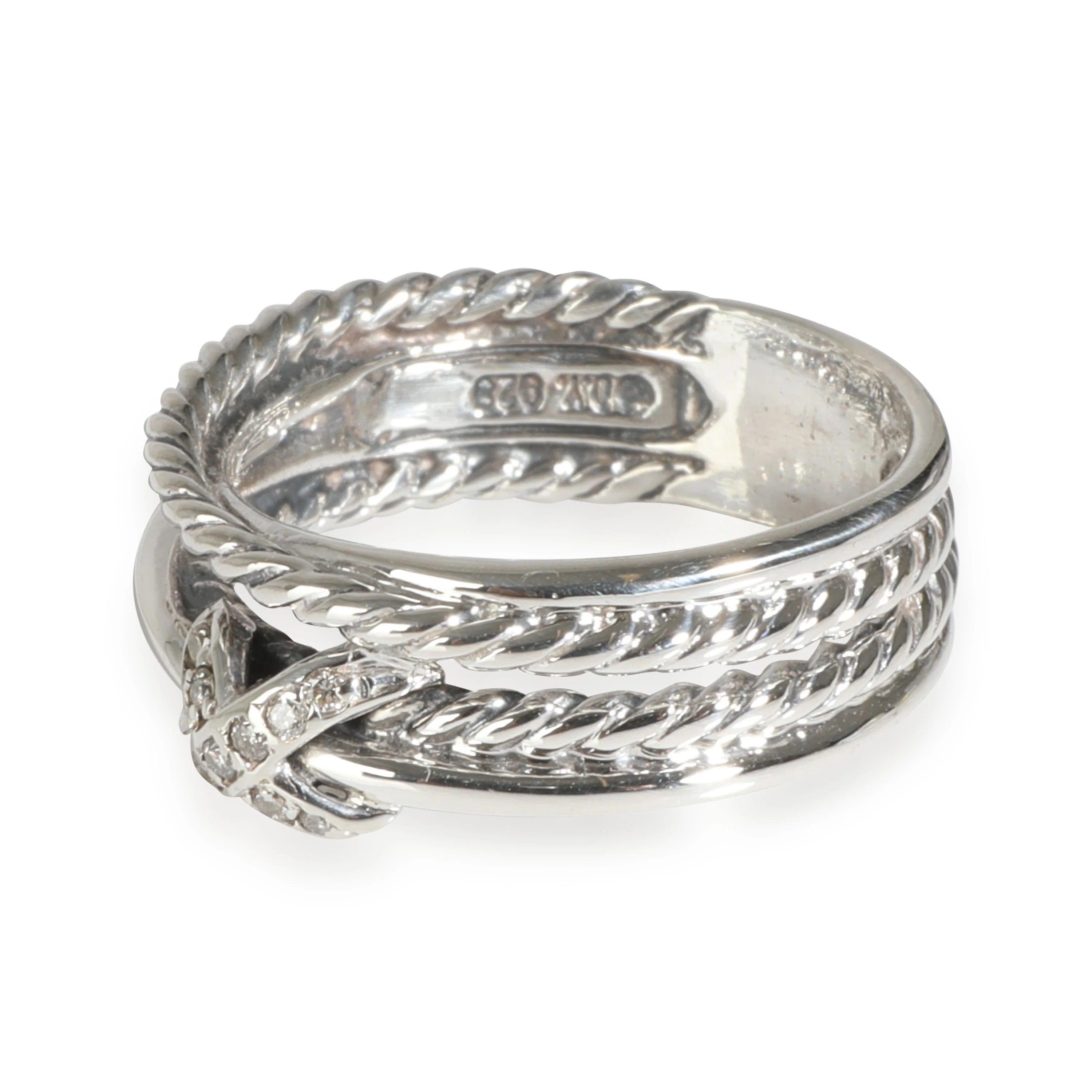 Crossover X Ring in  Sterling Silver 0.04 CTW - Image 2