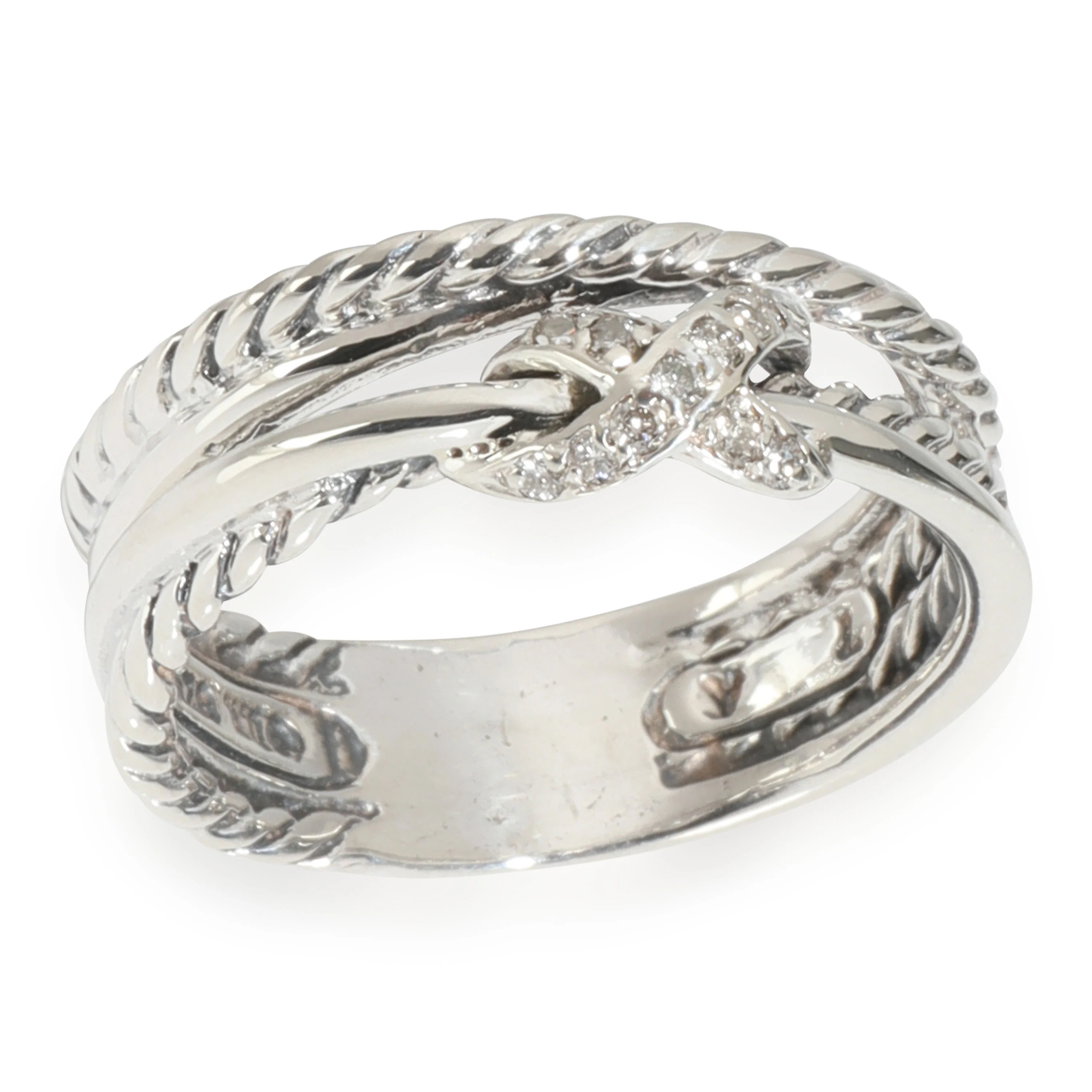 Crossover X Ring in  Sterling Silver 0.04 CTW - Image 3