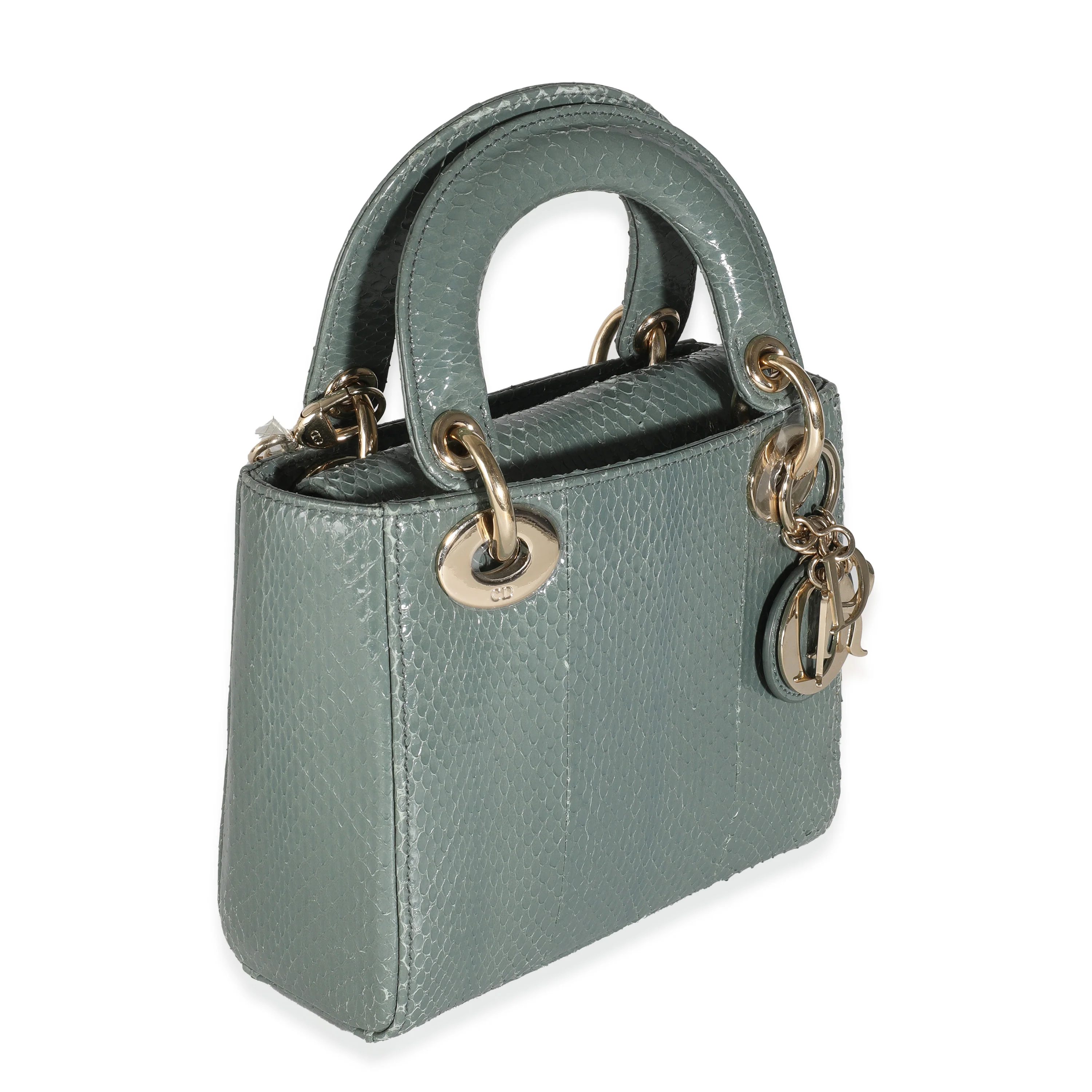 Light Blue Python Mini Lady Dior - Image 3