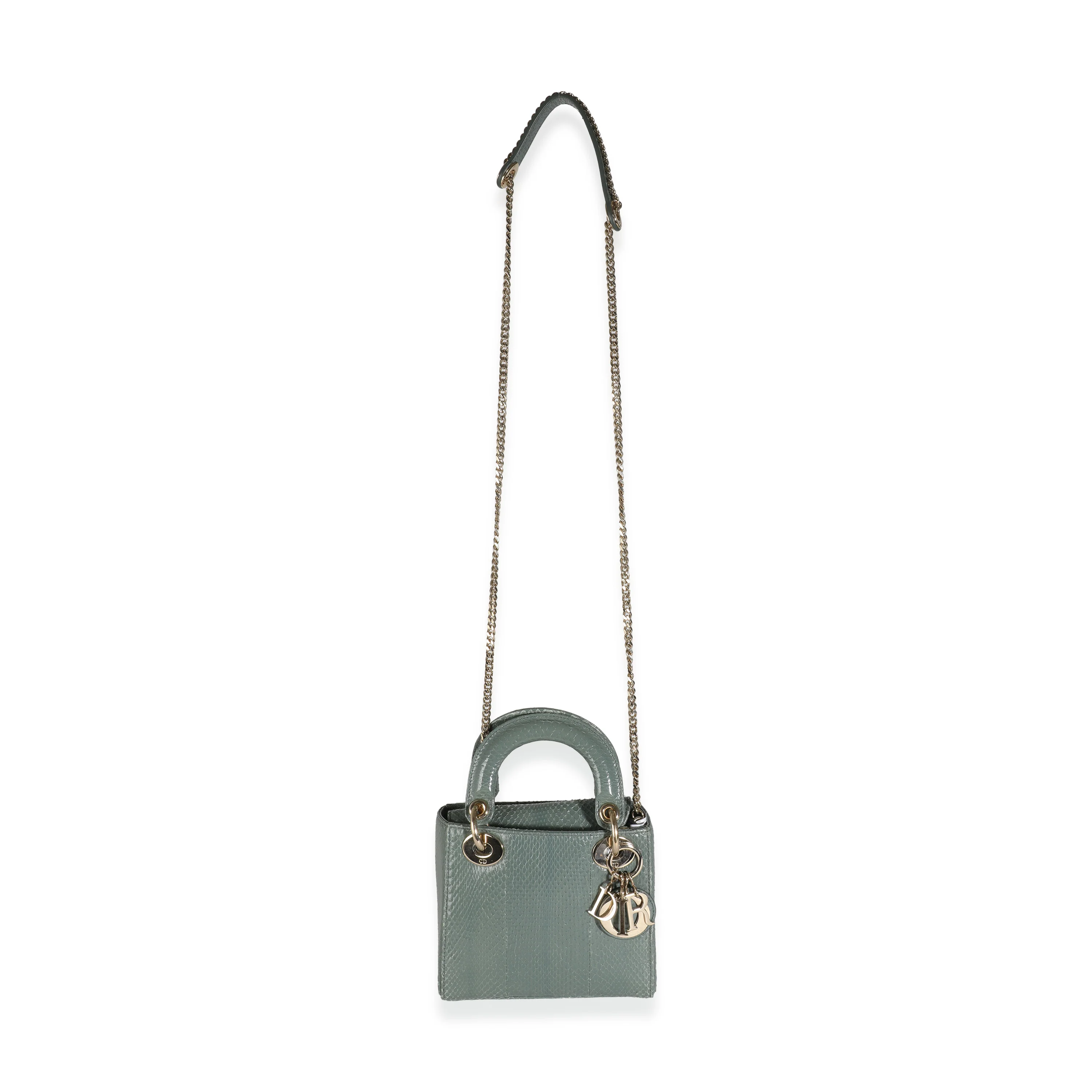 Light Blue Python Mini Lady Dior - Image 8