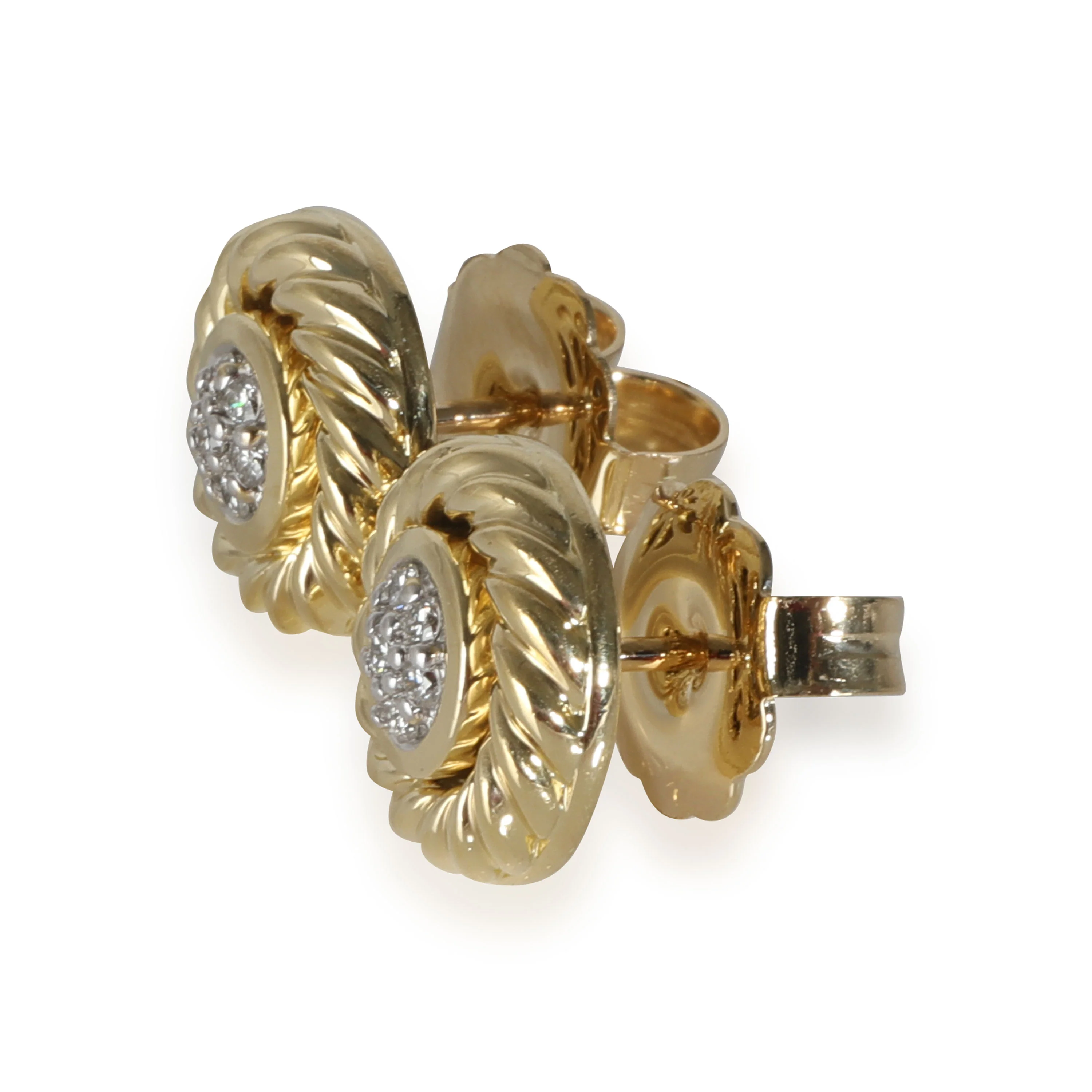 Diamond Cookie Earring in 18k Yellow Gold 0.13 CTW - Image 2