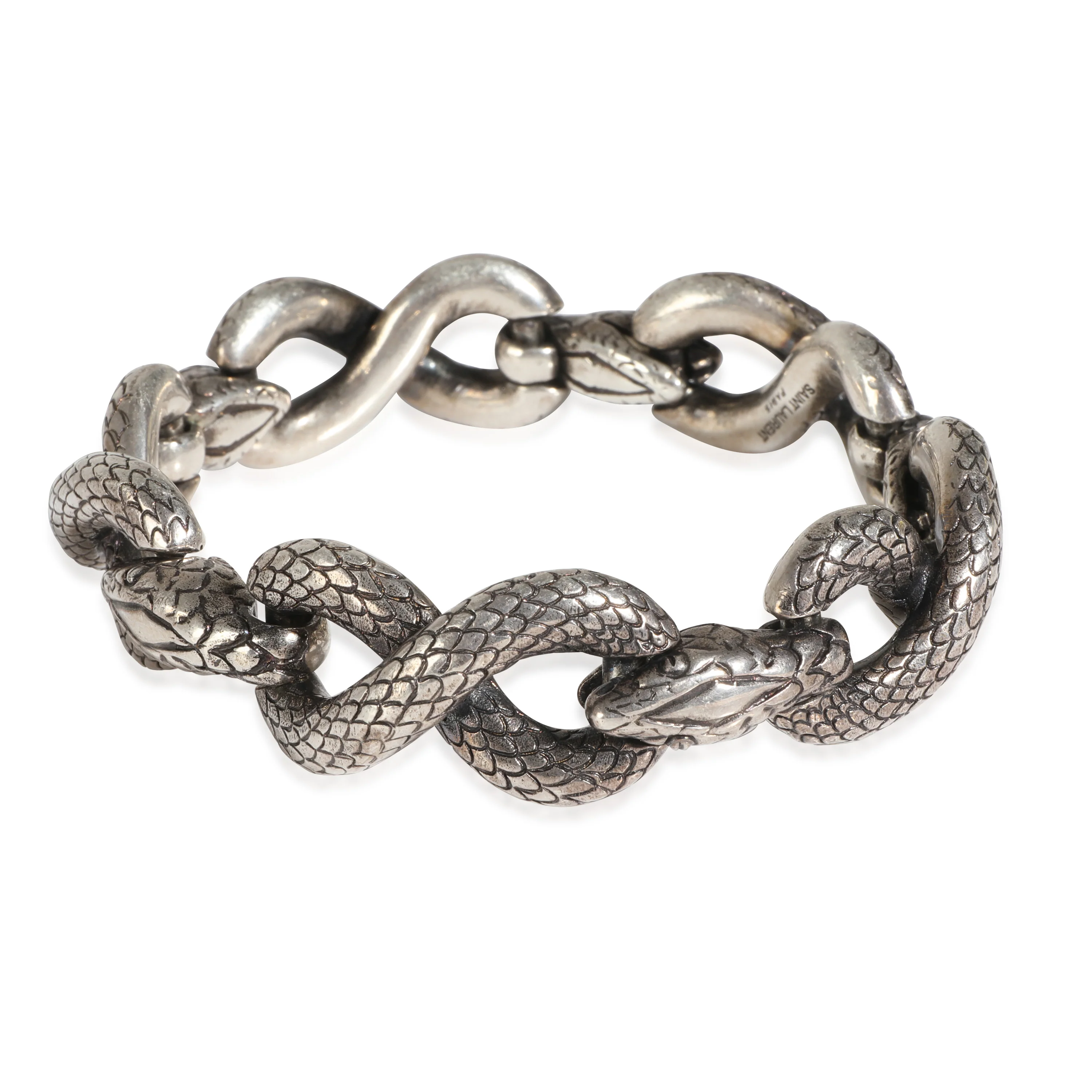 Snake Link Bracelet in Silver Tone - Image 3