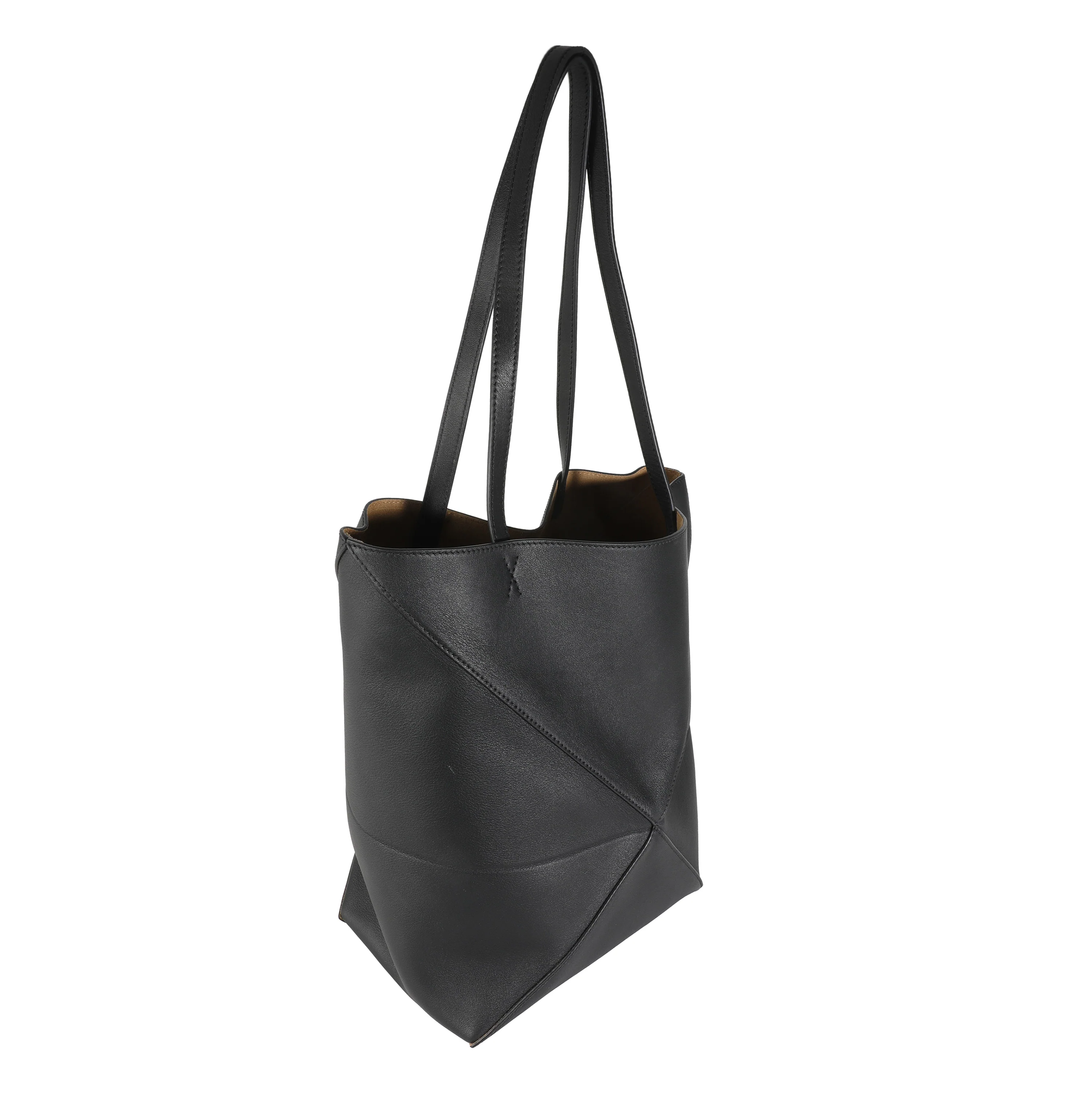 Black Shiny Calfskin Medium Puzzle Tote - Image 3