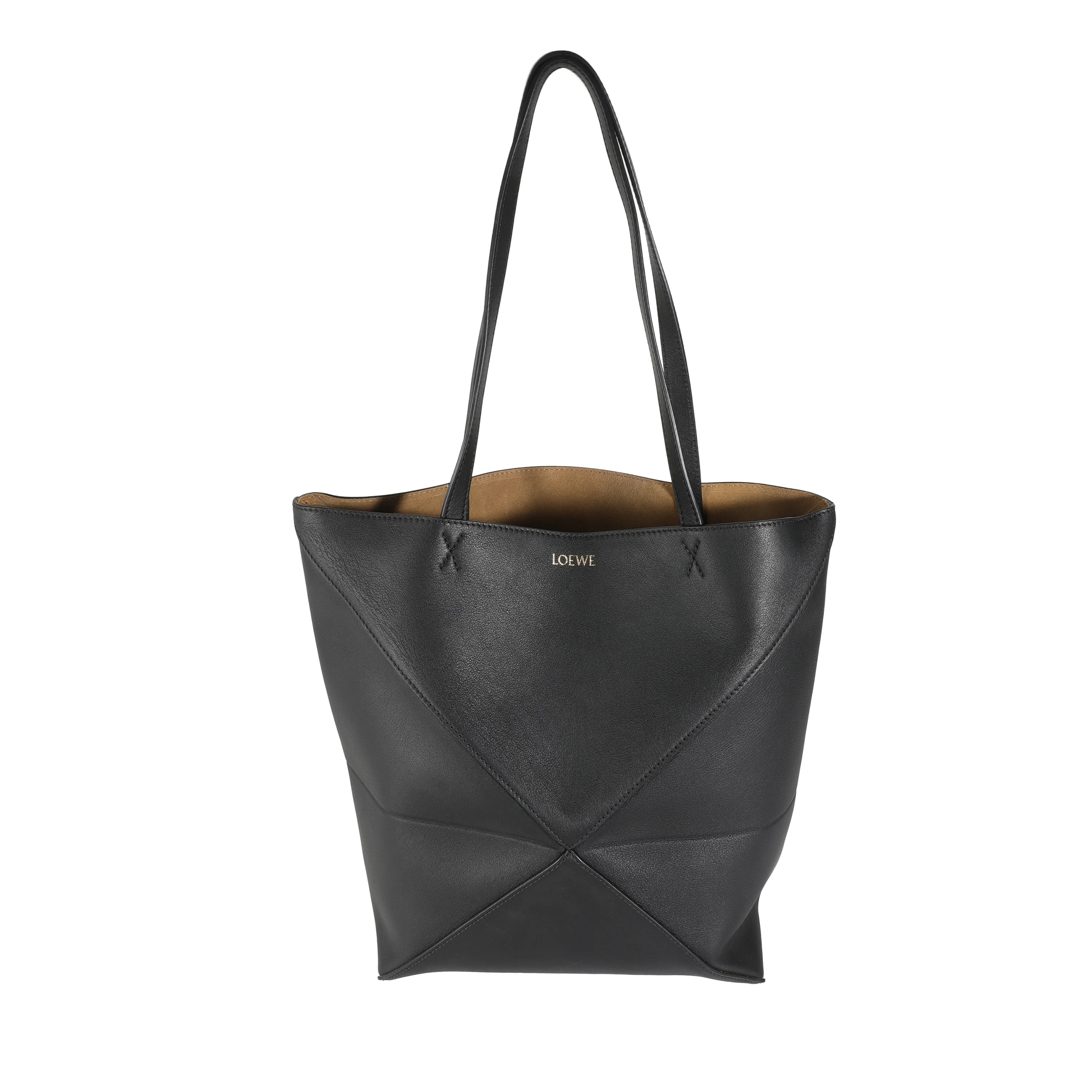 Black Shiny Calfskin Medium Puzzle Tote - Image 4