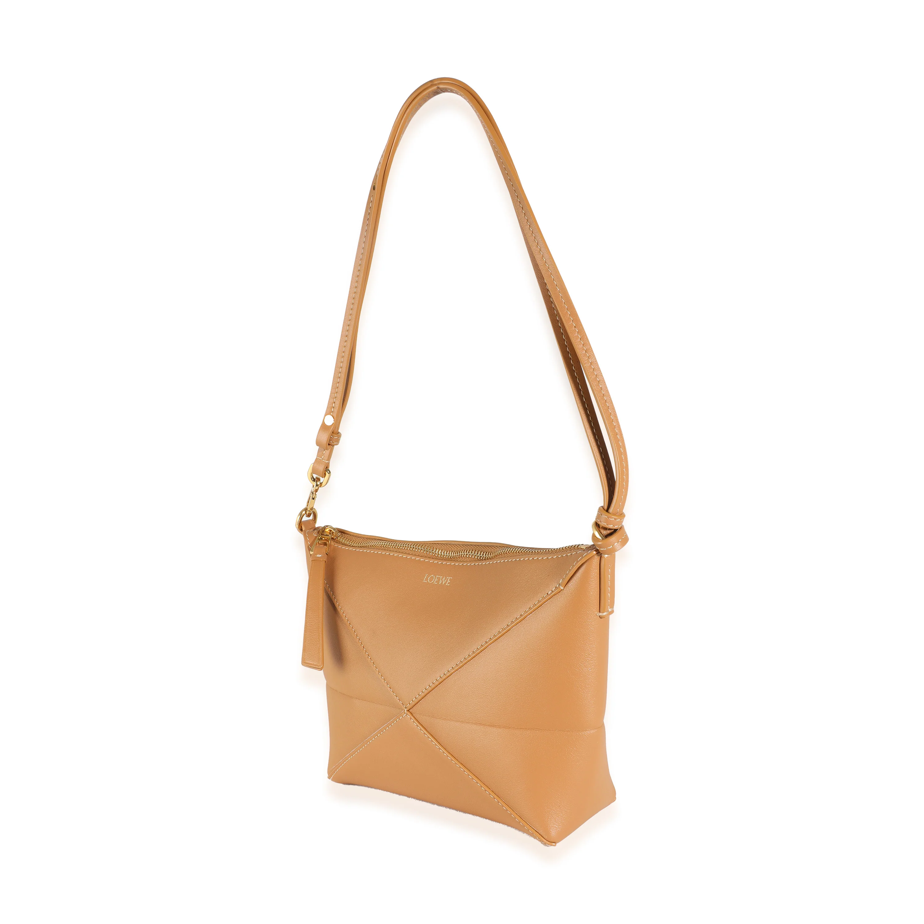 Warm Dessert Calfskin Puzzle Fold Pouch - Image 2