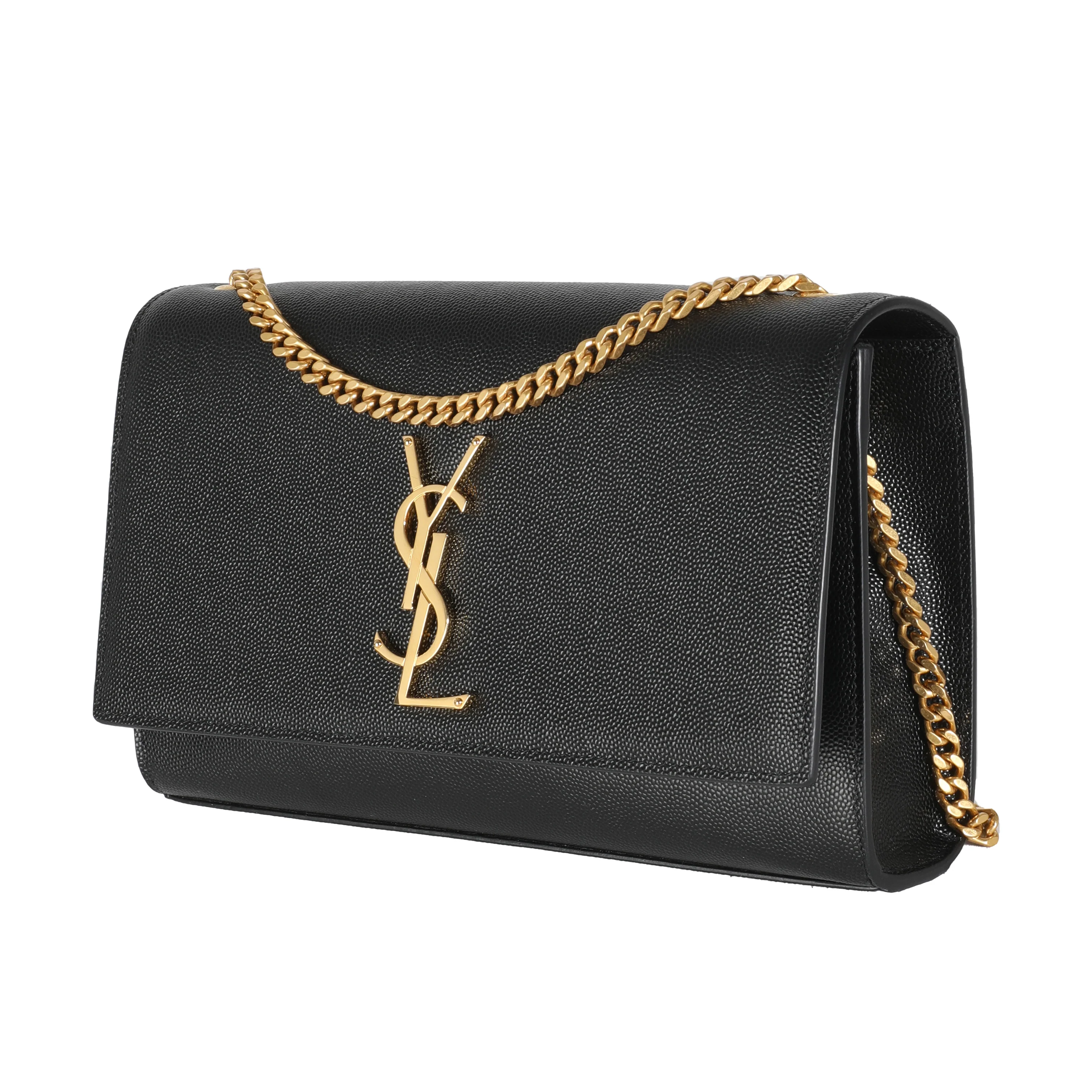 Black Grain De Poudre Medium Kate Chain Bag - Image 2