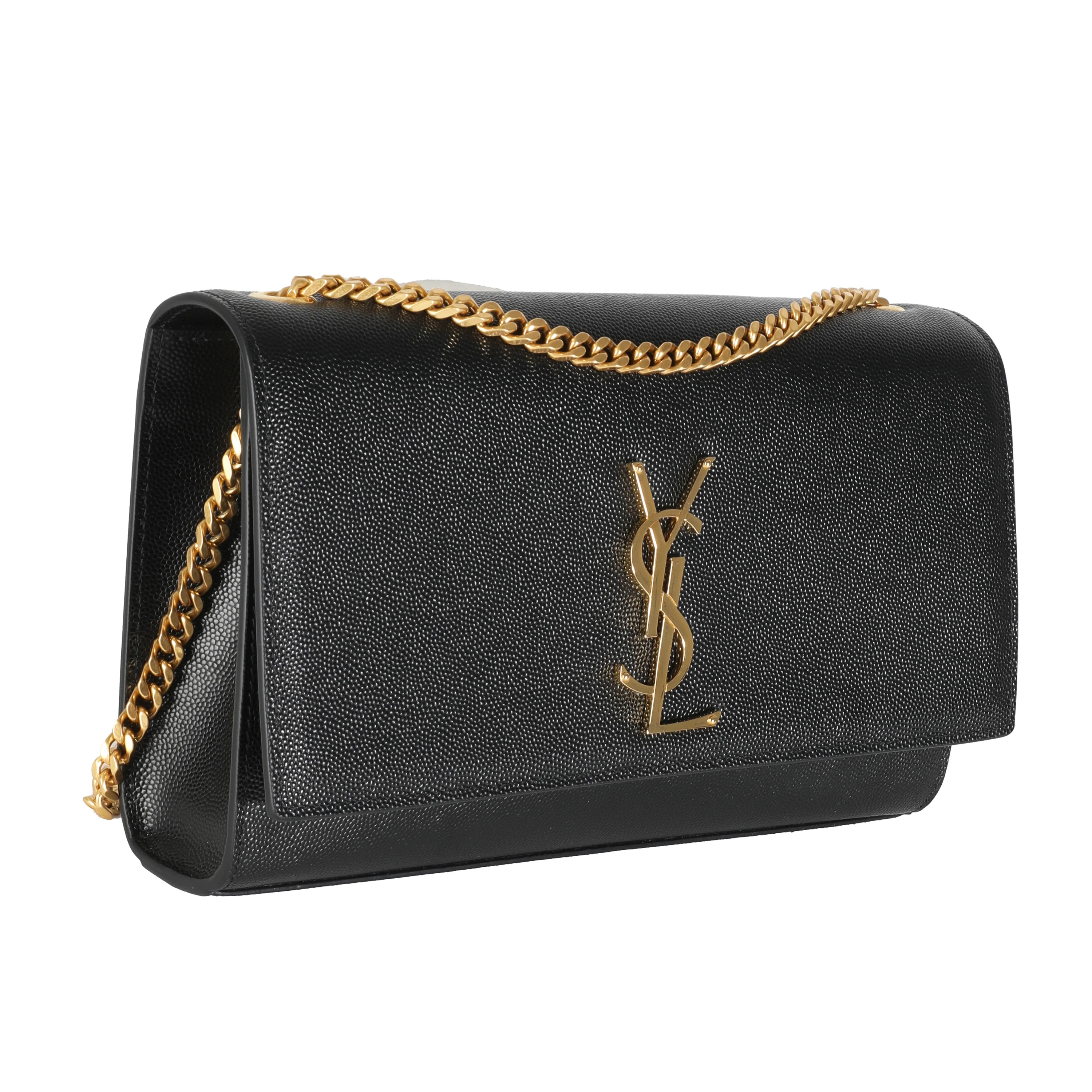 Black Grain De Poudre Medium Kate Chain Bag - Image 3