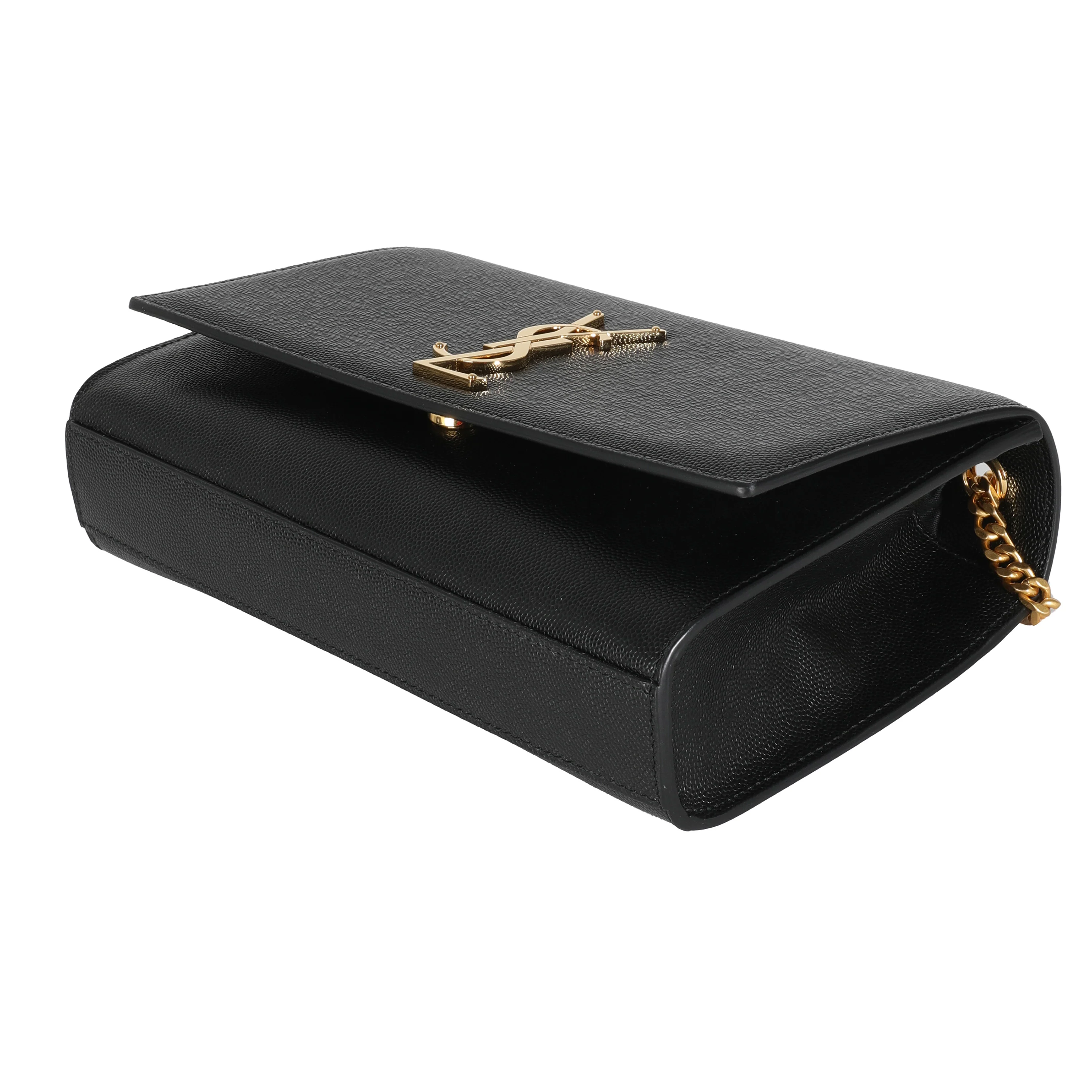 Black Grain De Poudre Medium Kate Chain Bag - Image 7