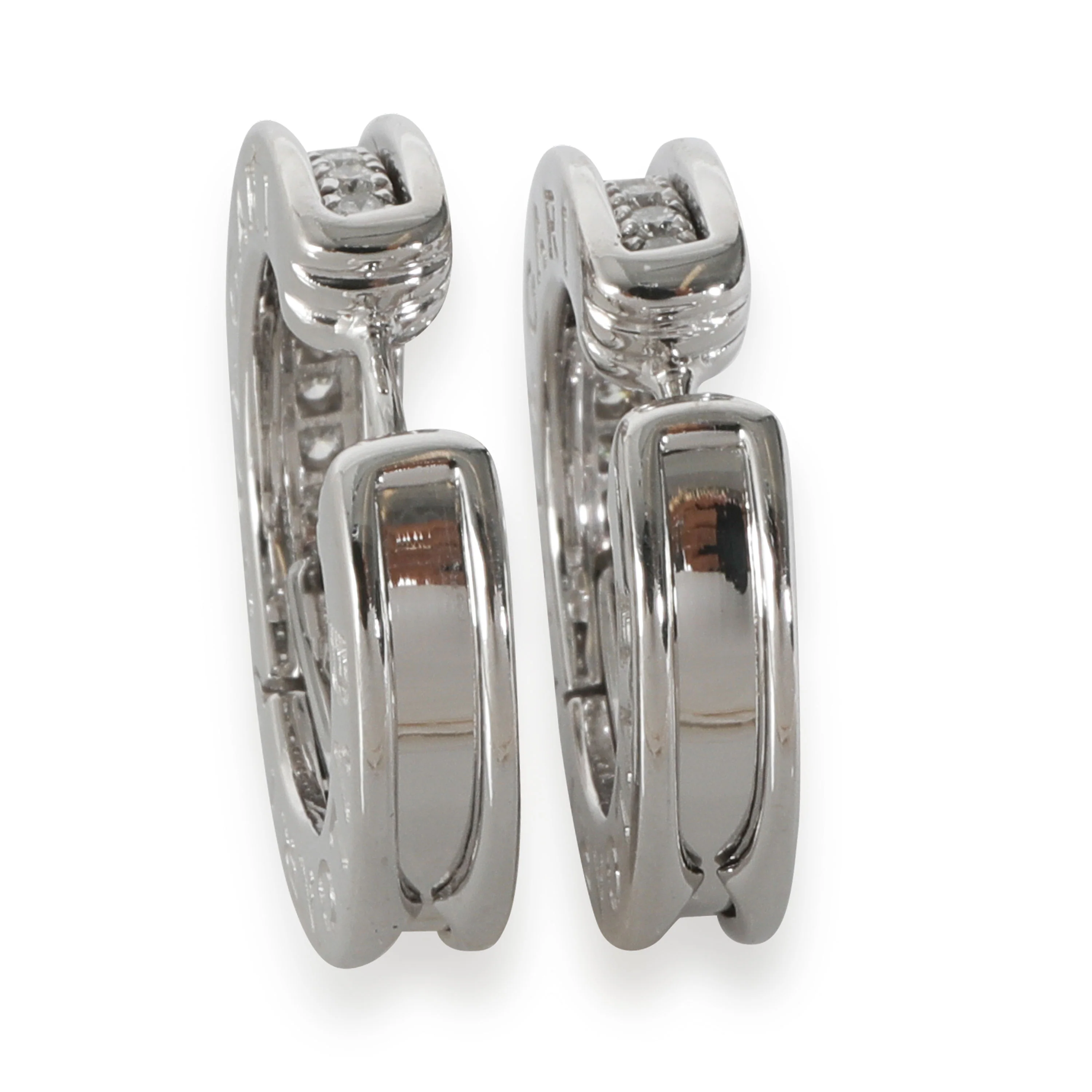 Bvlgari B.zero1 Hoop Earring With Diamonds in 18K White Gold, 3/4 Ctw. - Image 4
